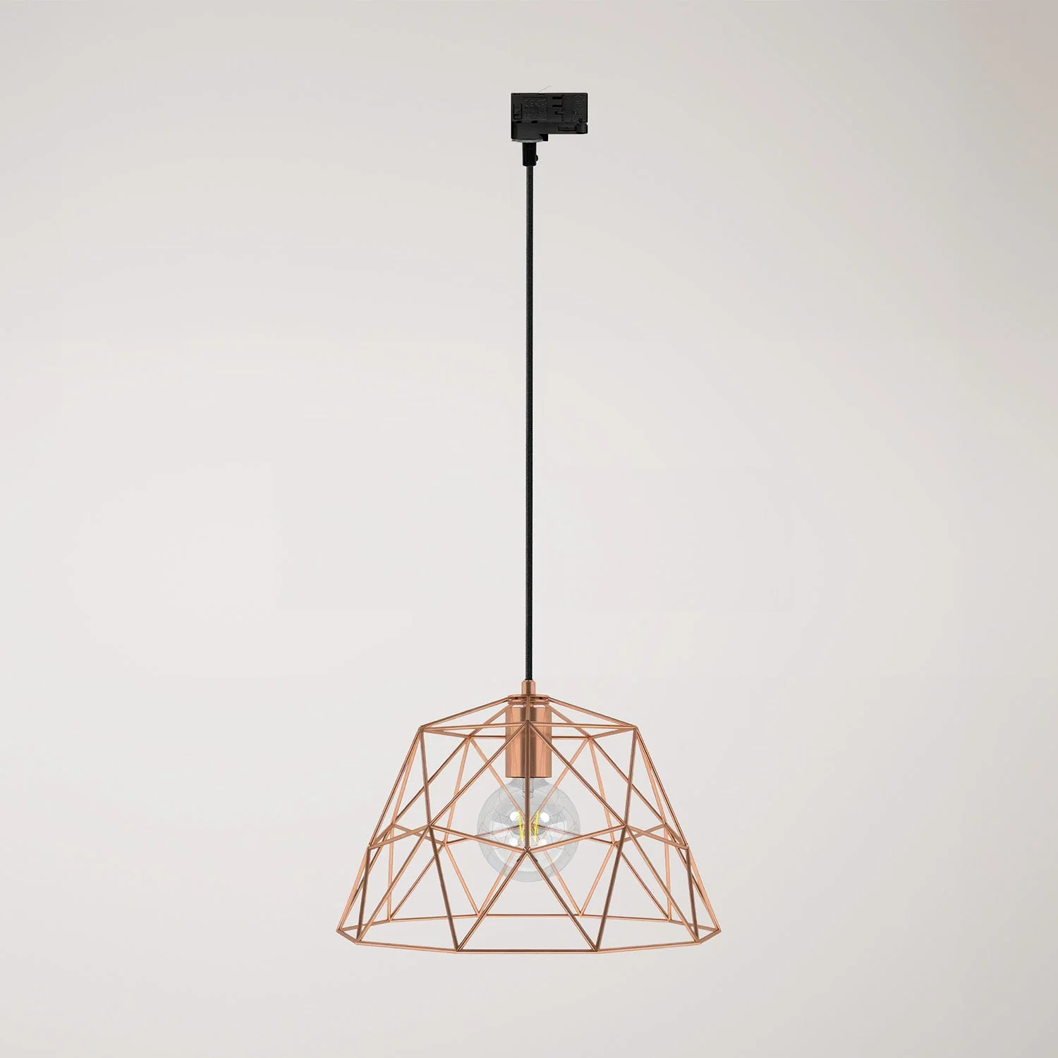 Lampada a sospensione con paralume Dome per binari - Rame