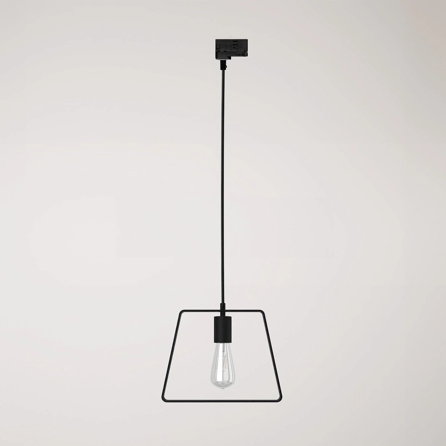 Lampada a sospensione con paralume Duedì Base per binari - Nero