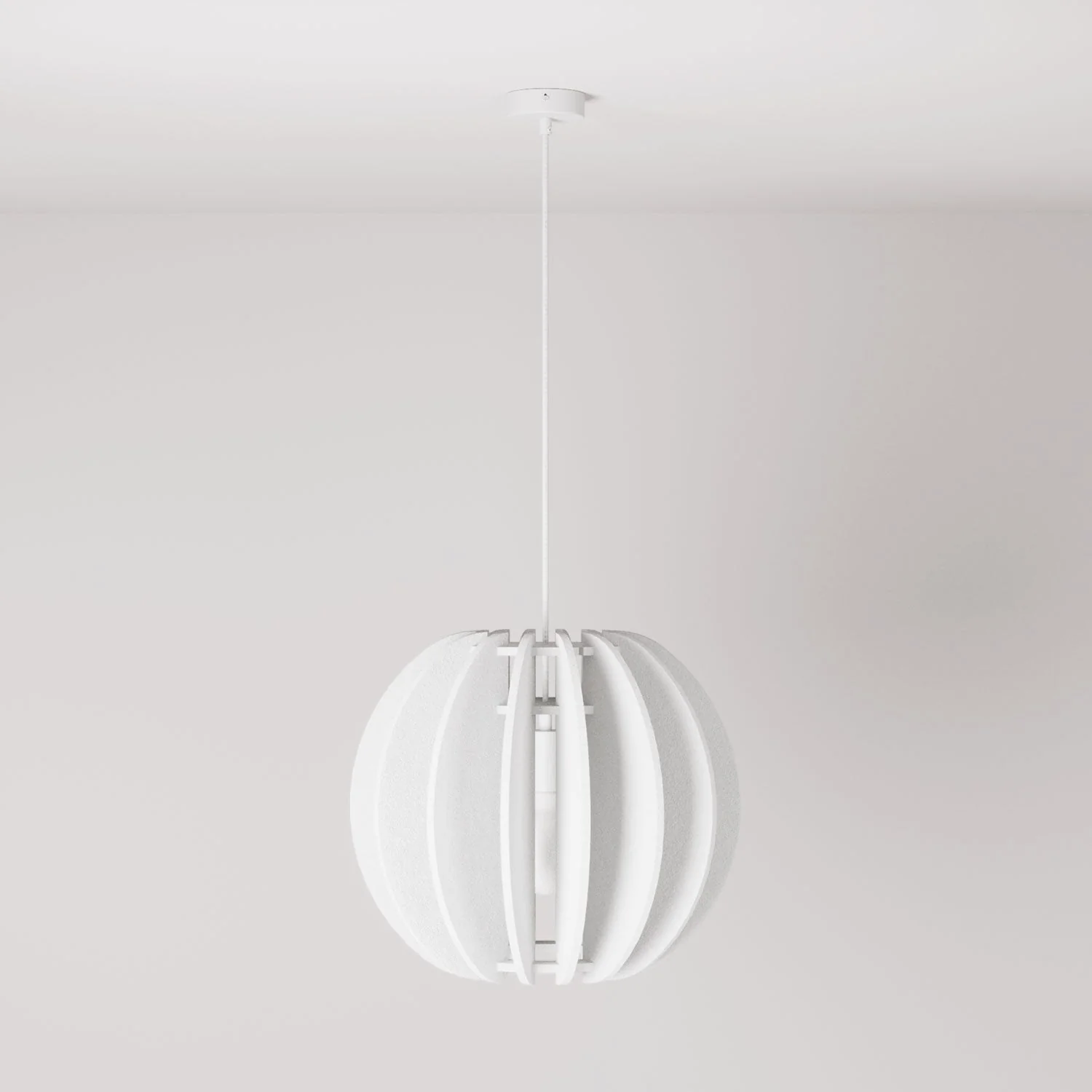 Lampada a sospensione con paralume ellittico LAMPSHHADE in materiale fonoassorbente - Bianco melange - Image 3