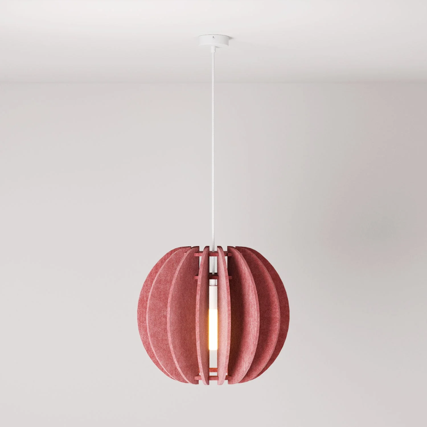 Lampada a sospensione con paralume ellittico LAMPSHHADE in materiale fonoassorbente - Rosa melange
