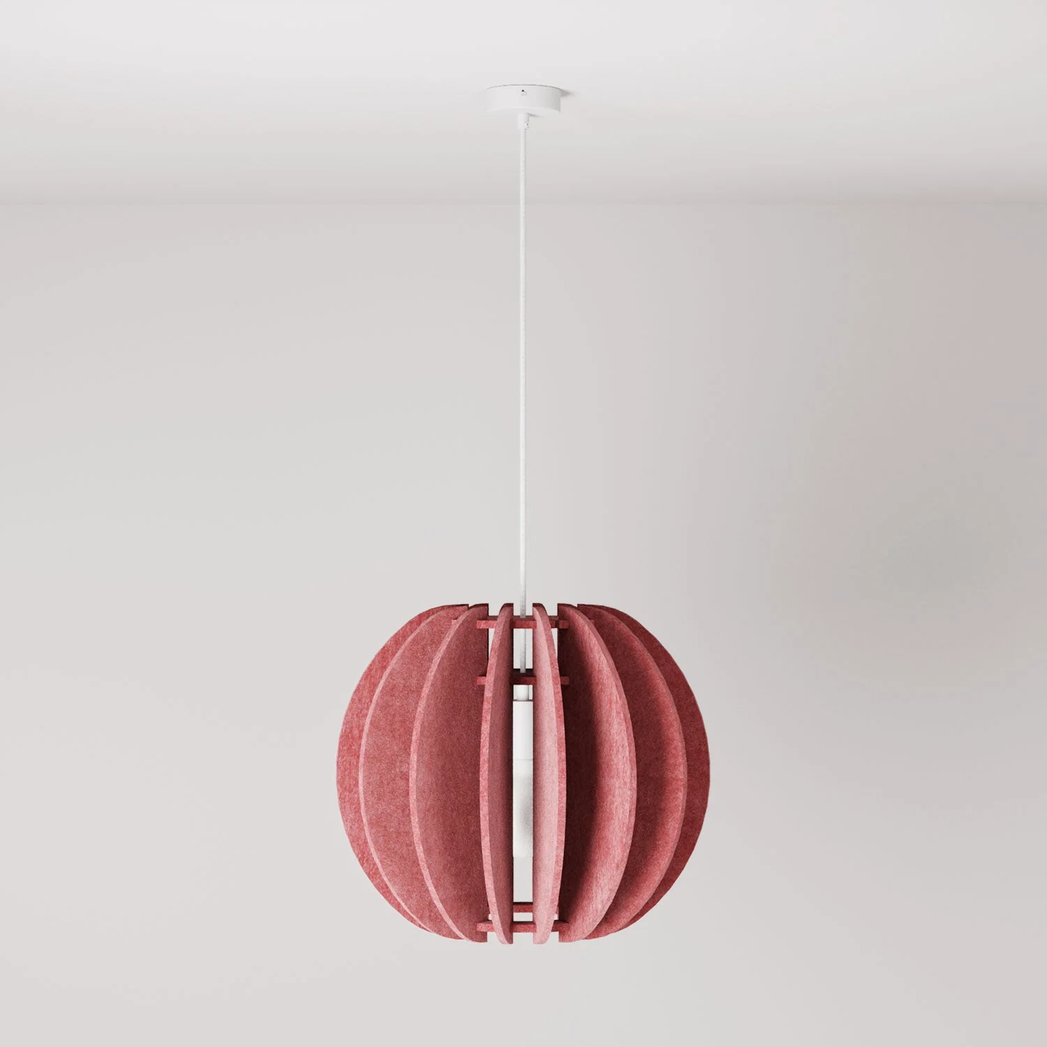Lampada a sospensione con paralume ellittico LAMPSHHADE in materiale fonoassorbente - Rosa melange - Image 3