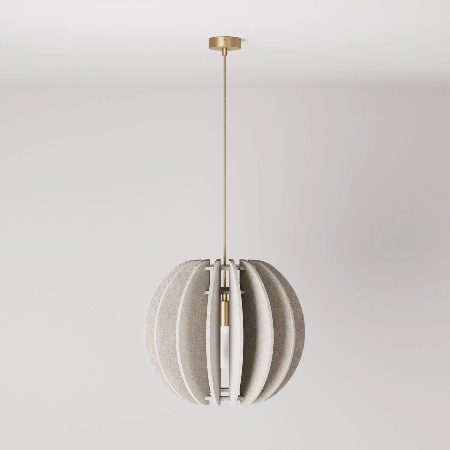 Lampada a sospensione con paralume ellittico LAMPSHHADE in materiale fonoassorbente - Tortora melange - Image 3