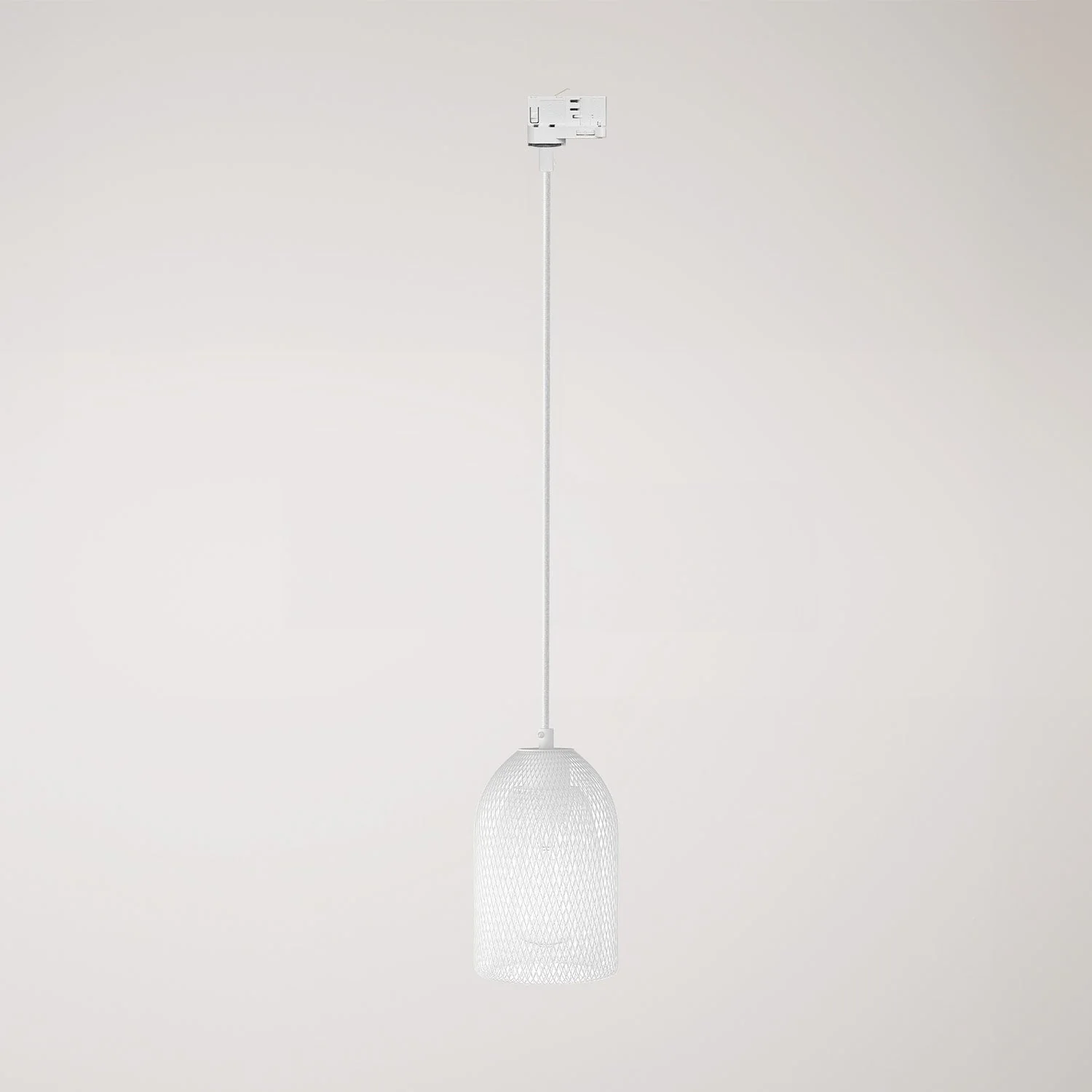 Lampada a sospensione con paralume Ghostbell per binario - Bianco