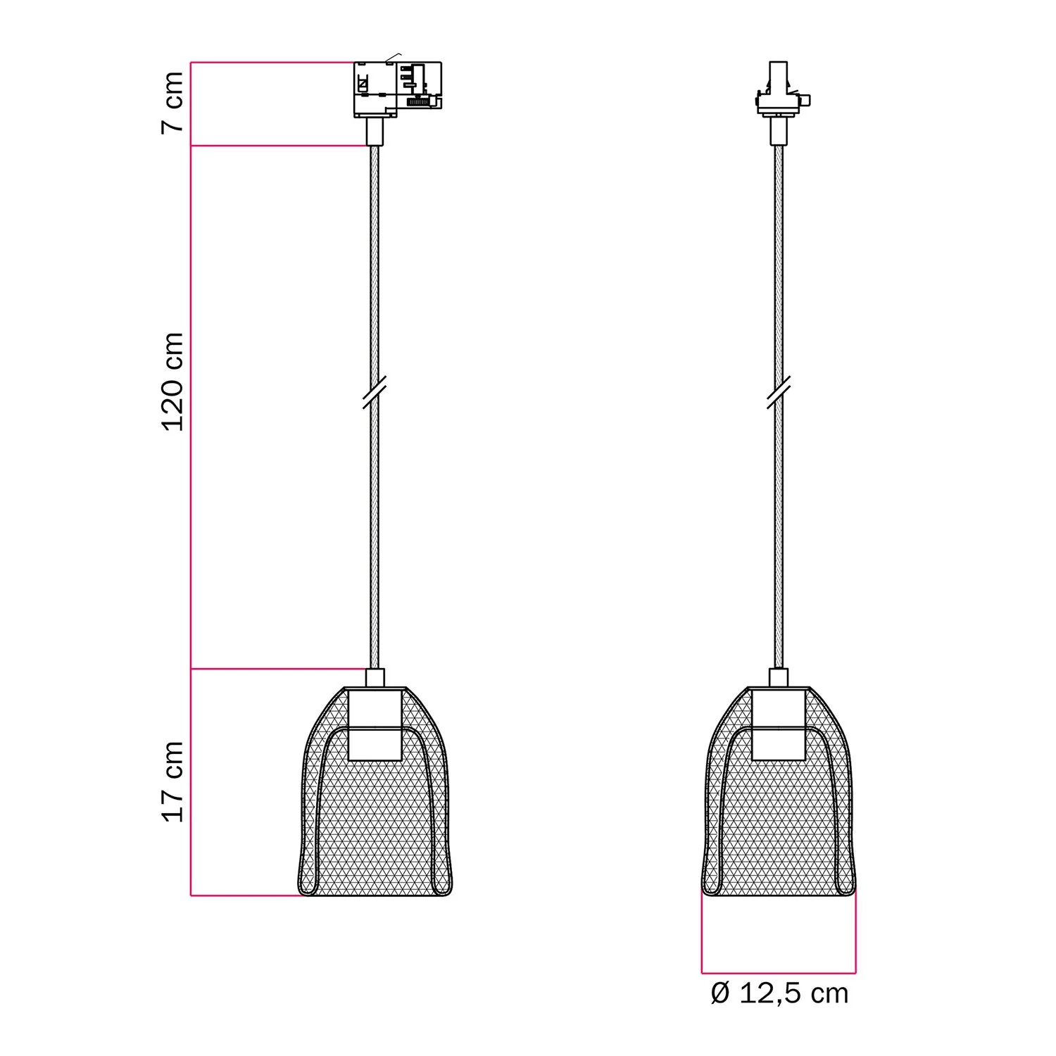 Lampada a sospensione con paralume Ghostbell per binario - Bianco - Image 6
