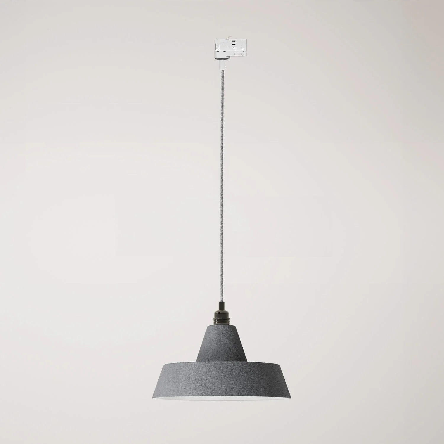 Lampada a sospensione con paralume in ceramica Industriale a binario - Effetto cemento