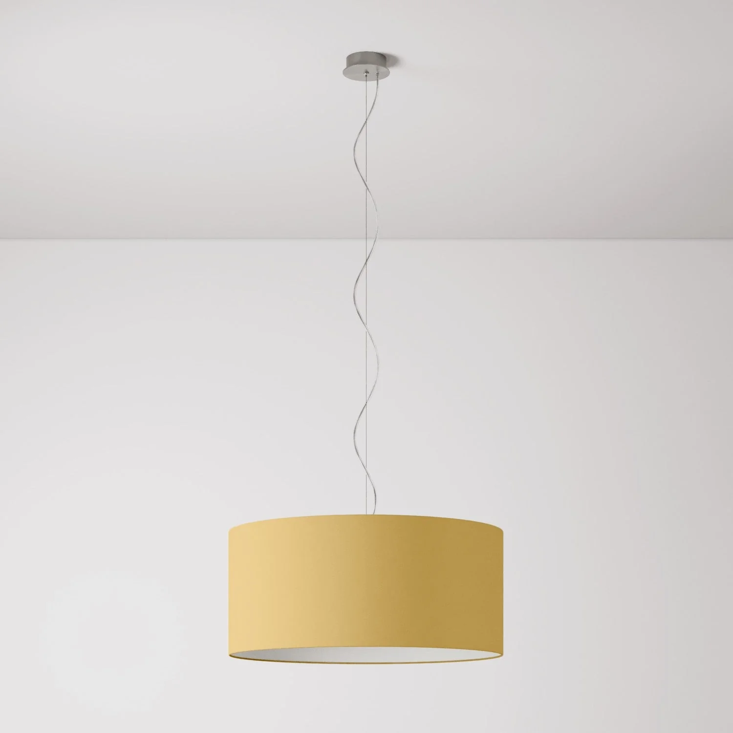 Lampada a sospensione con paralume in tessuto Cilindro Large - Made in Italy - Arenal Oro