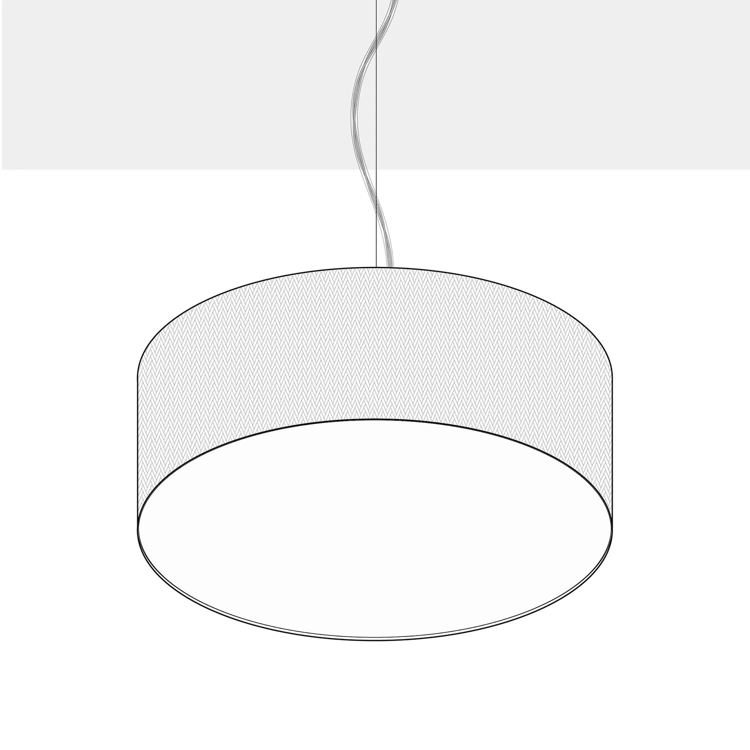 Lampada a sospensione con paralume in tessuto Cilindro Large - Made in Italy - Lana Marrone - Image 10
