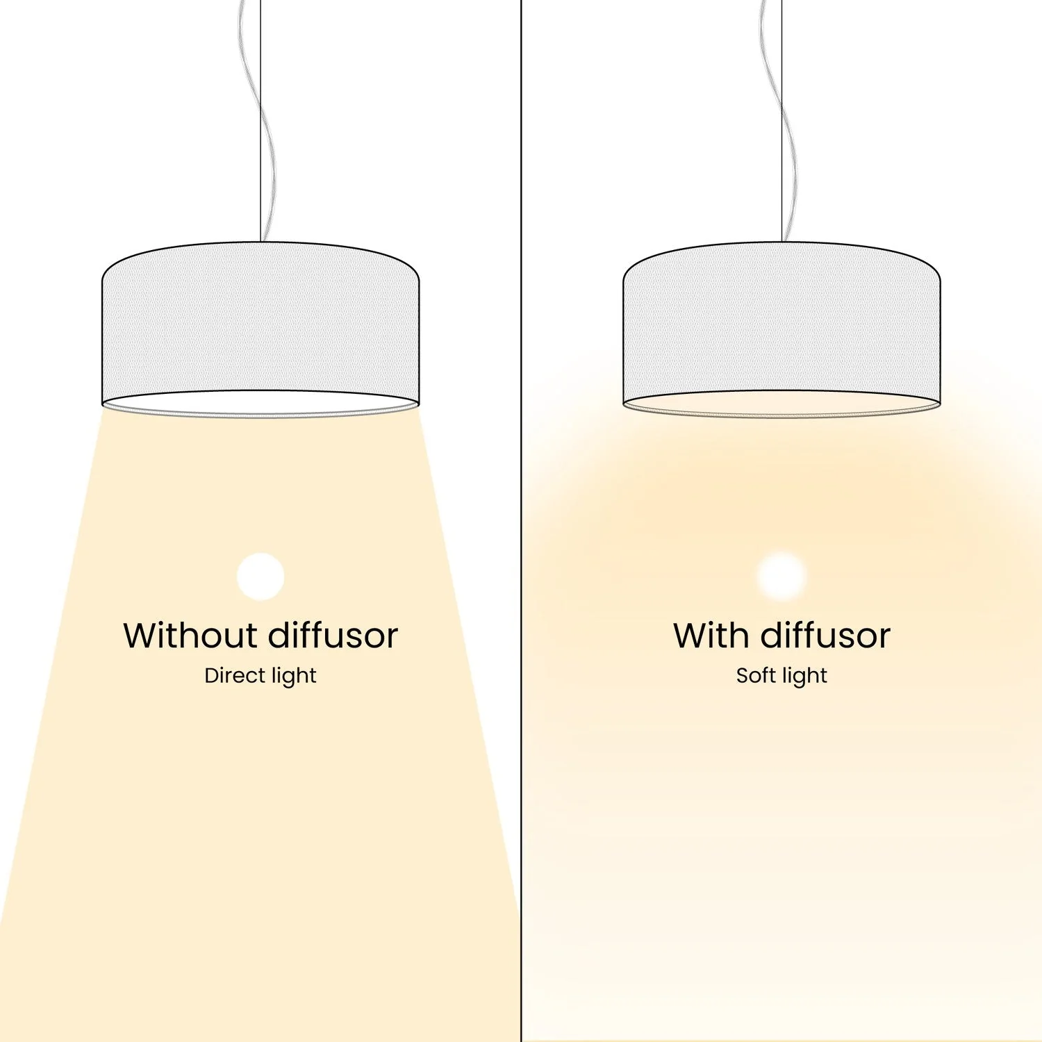 Lampada a sospensione con paralume in tessuto Cilindro Large - Made in Italy - Teletta Mandarino - Image 11