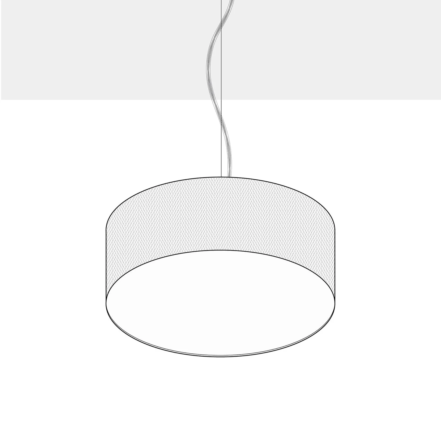 Lampada a sospensione con paralume in tessuto Cilindro Medium Juta chiara - Made in Italy - Image 10