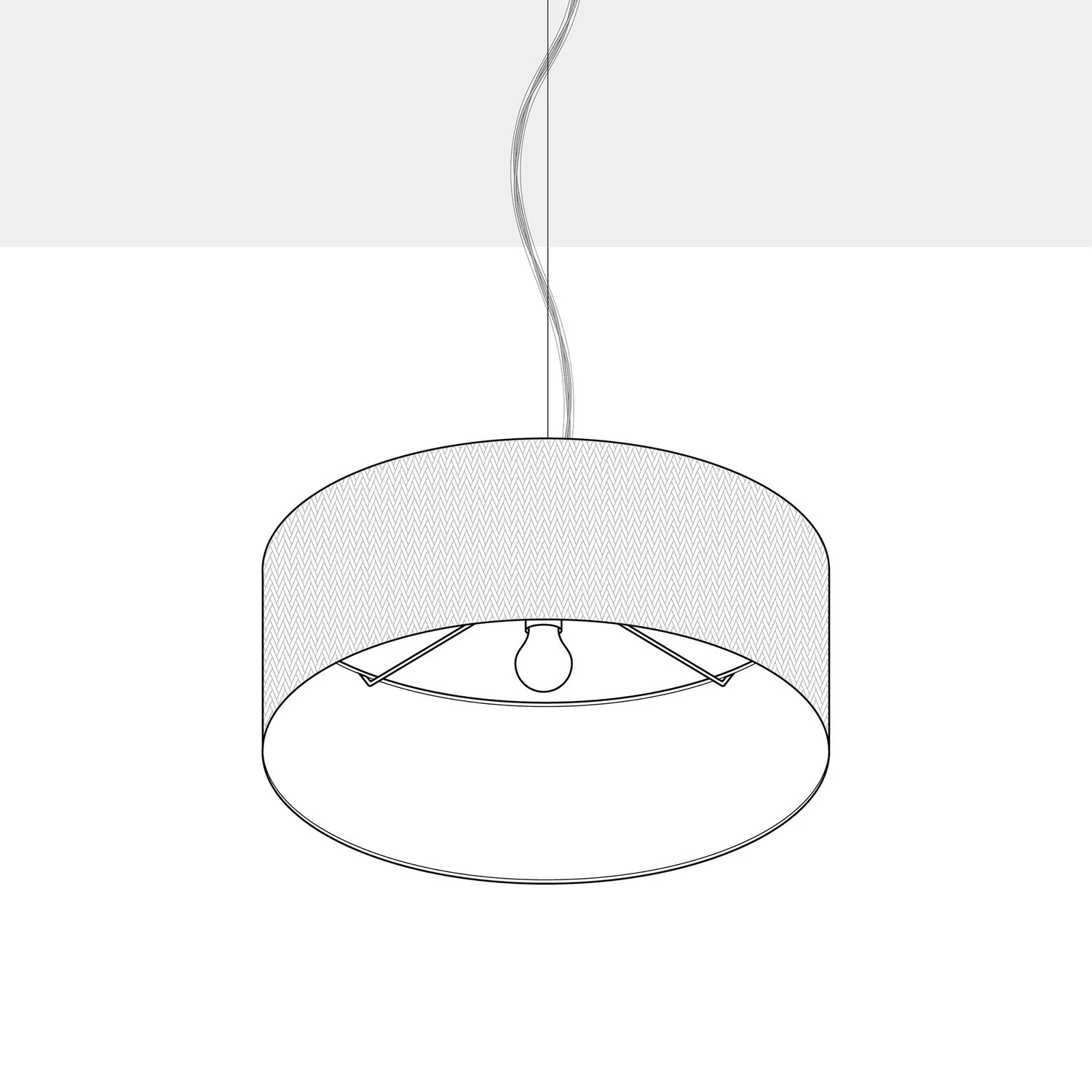 Lampada a sospensione con paralume in tessuto Cilindro Medium Teletta rosso - Made in Italy - Image 4