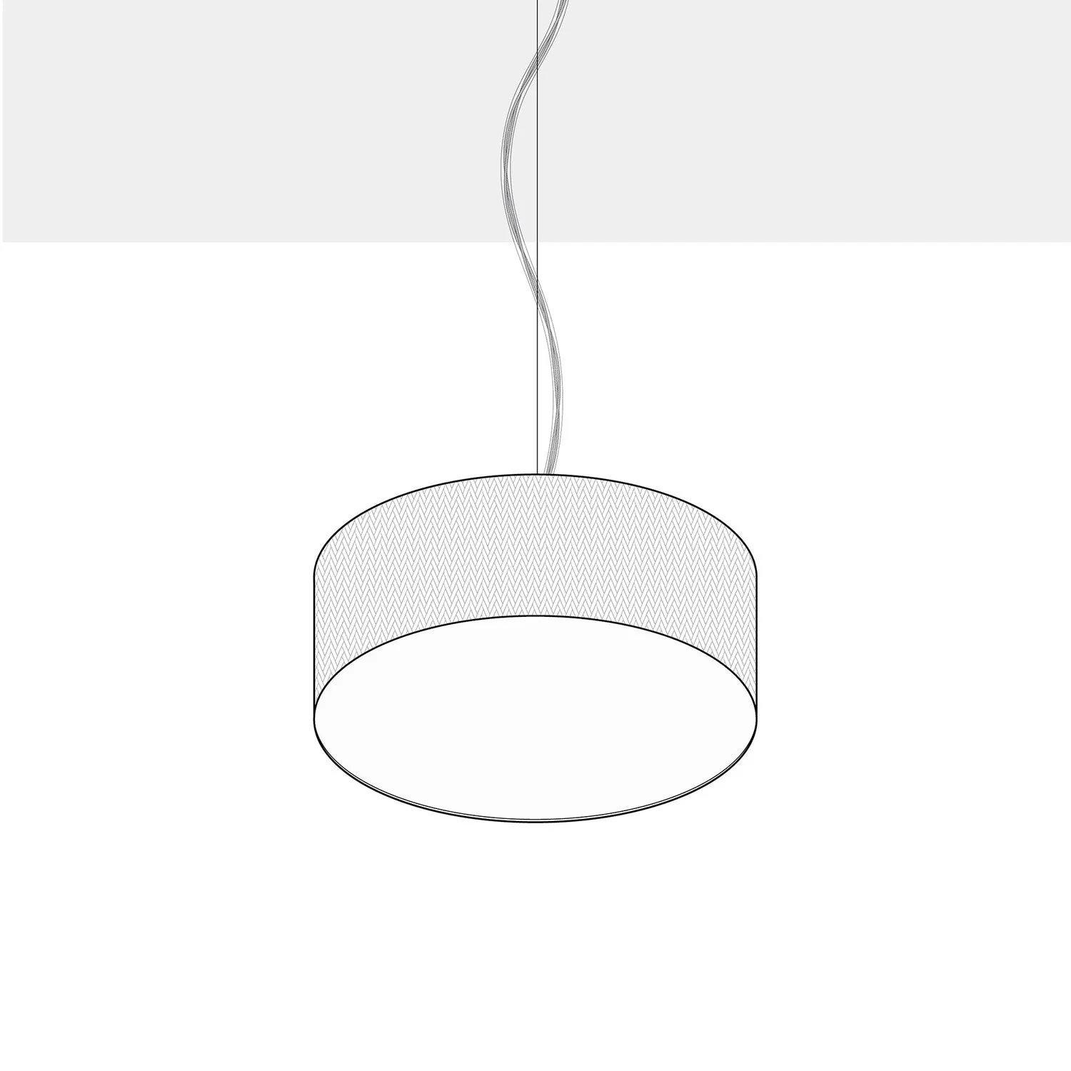 Lampada a sospensione con paralume in tessuto Cilindro Small - Made in Italy - Teletta Verde Dubbio - Image 10