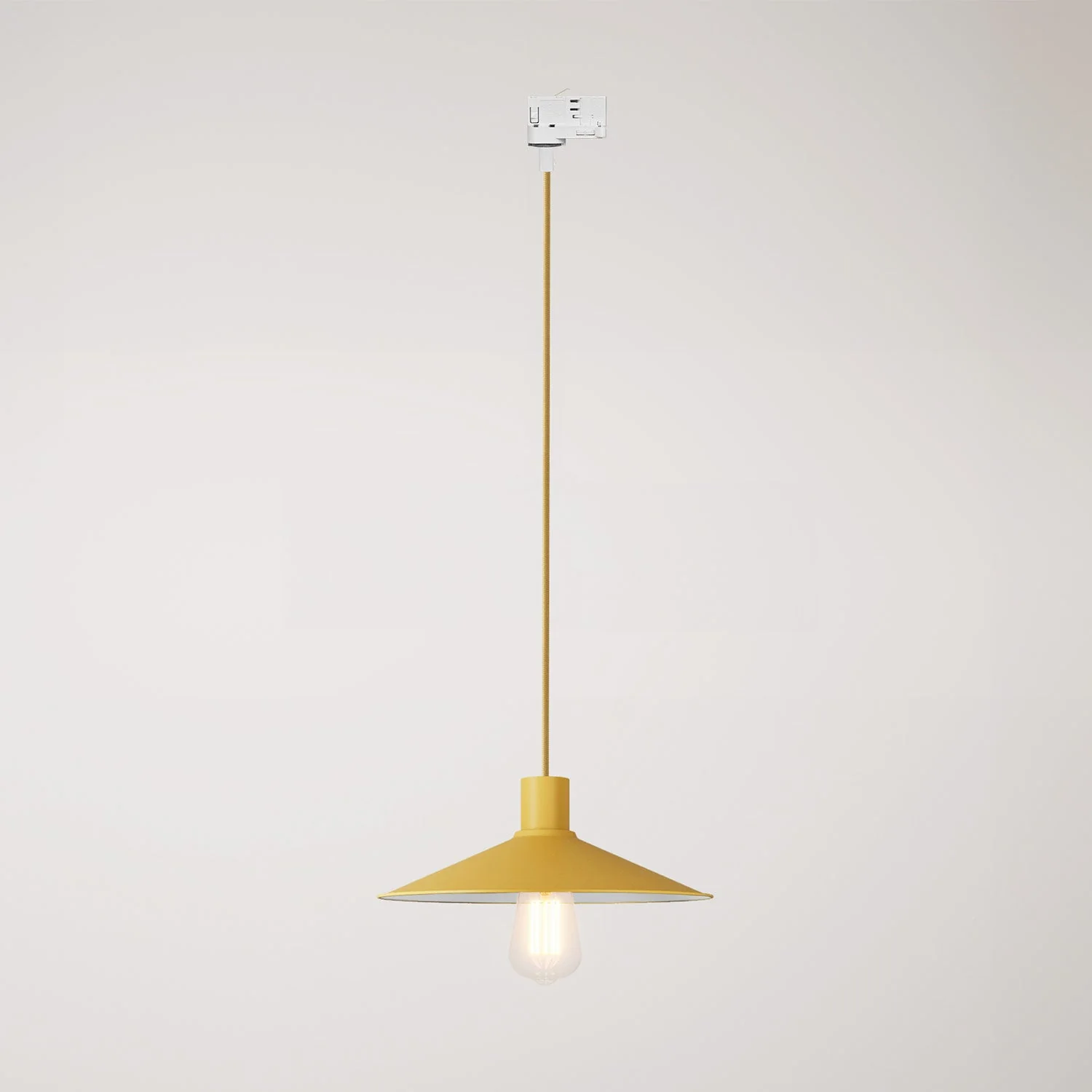 Lampada a sospensione con paralume Swing Pastel per sistemi a binari - Mostarda