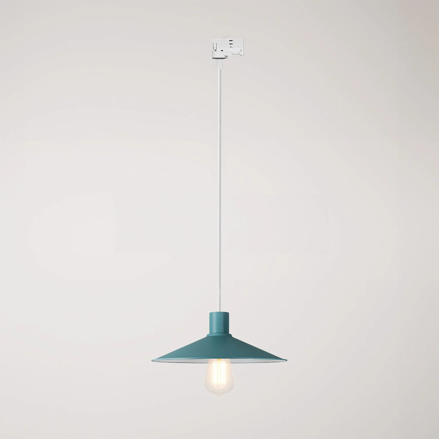 Lampada a sospensione con paralume Swing Pastel per sistemi a binari - Petrolio