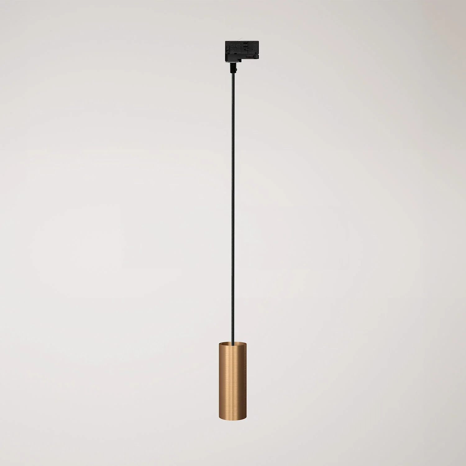 Lampada a sospensione con paralume Tub-E14 per binari - Bronzo satinato