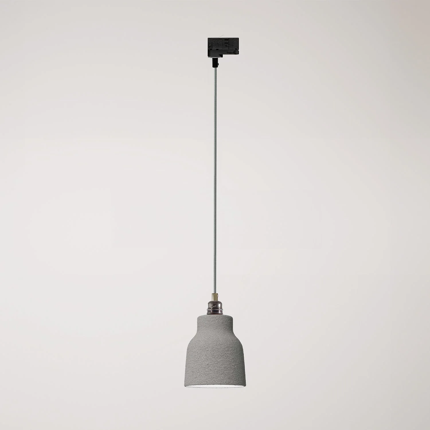 Lampada a sospensione con paralume Vaso e adattatore per binari - Effetto cemento