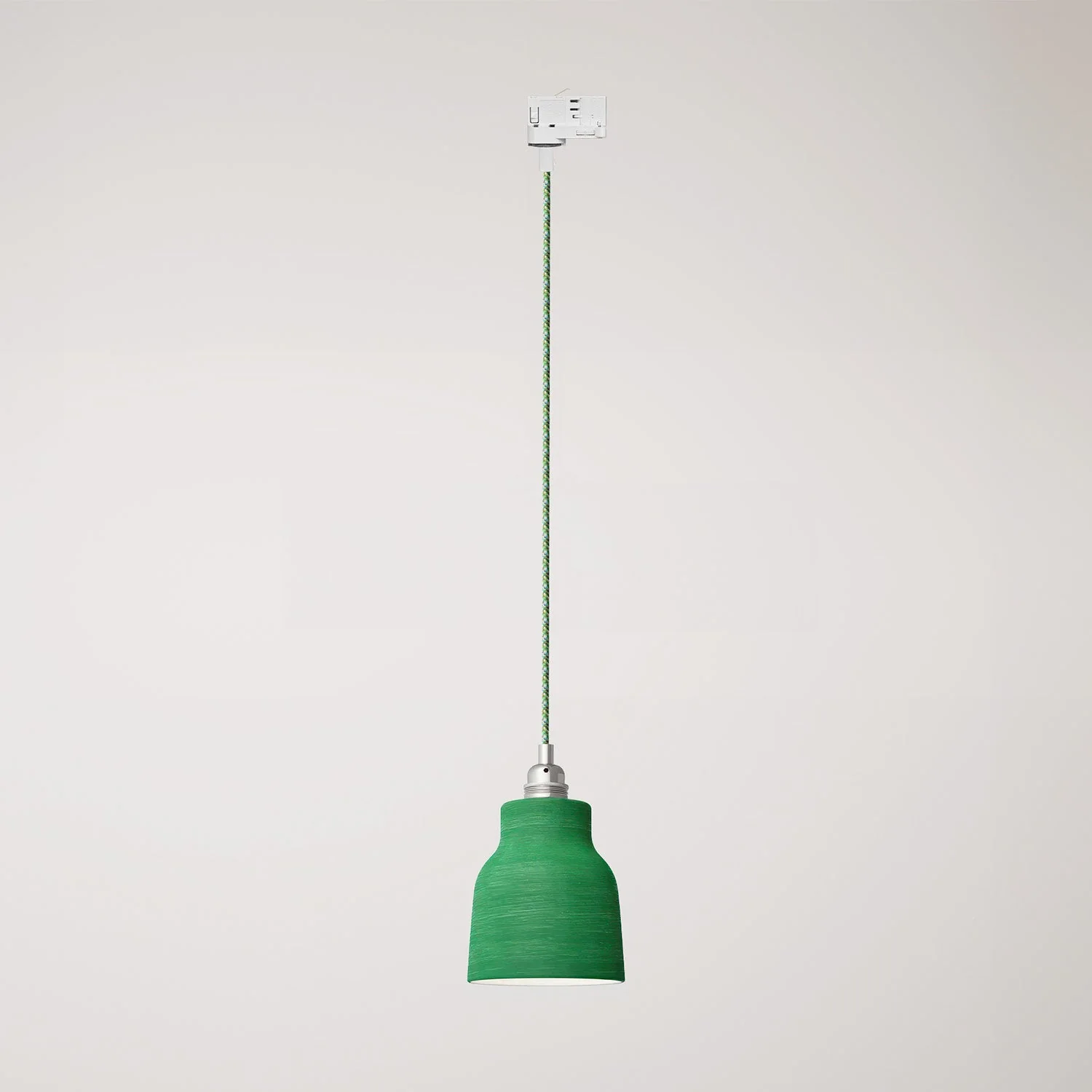 Lampada a sospensione con paralume Vaso e adattatore per binari - Evergreen striato