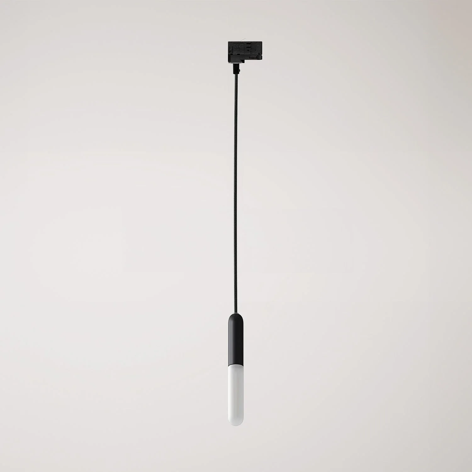 Lampada a sospensione con portalampada E14 P-Light per binari - Nero