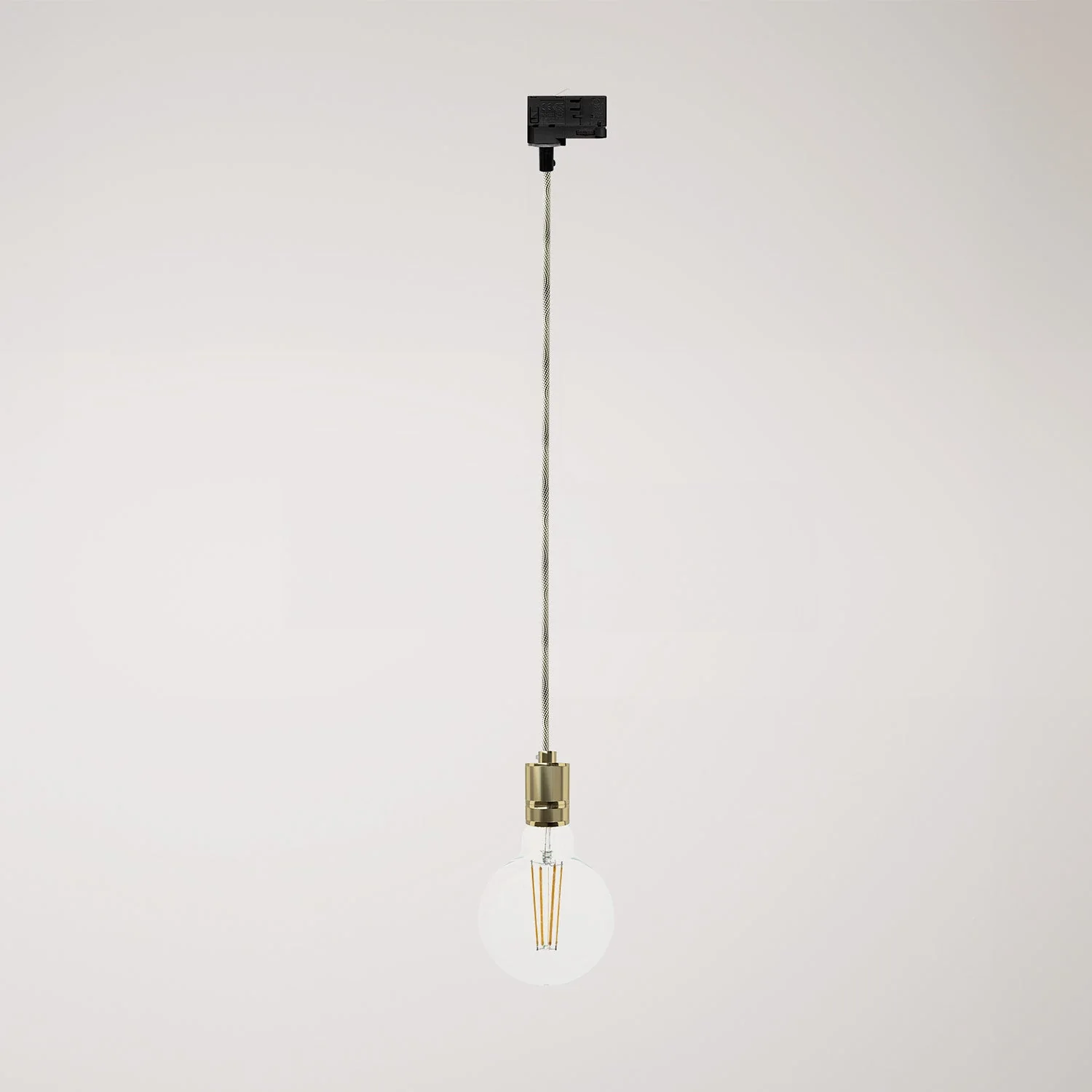 Lampada a sospensione con portalampada in alluminio zigrinato per binari - Ottone