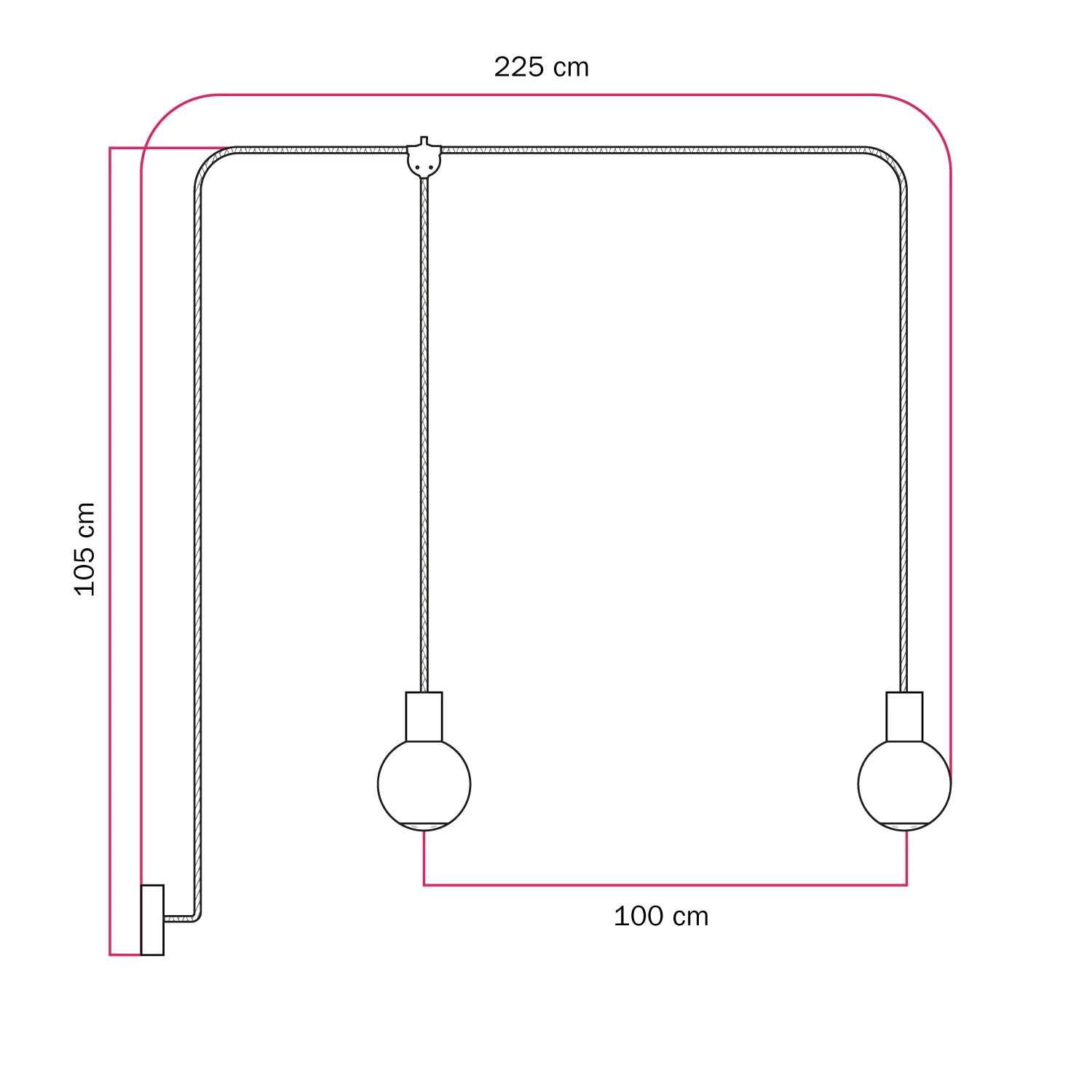 Lampada a sospensione da esterno Modulair IP65 a 2 cadute con paralumi infrangibili Unbreak-a-Ball - Bianco - Image 5