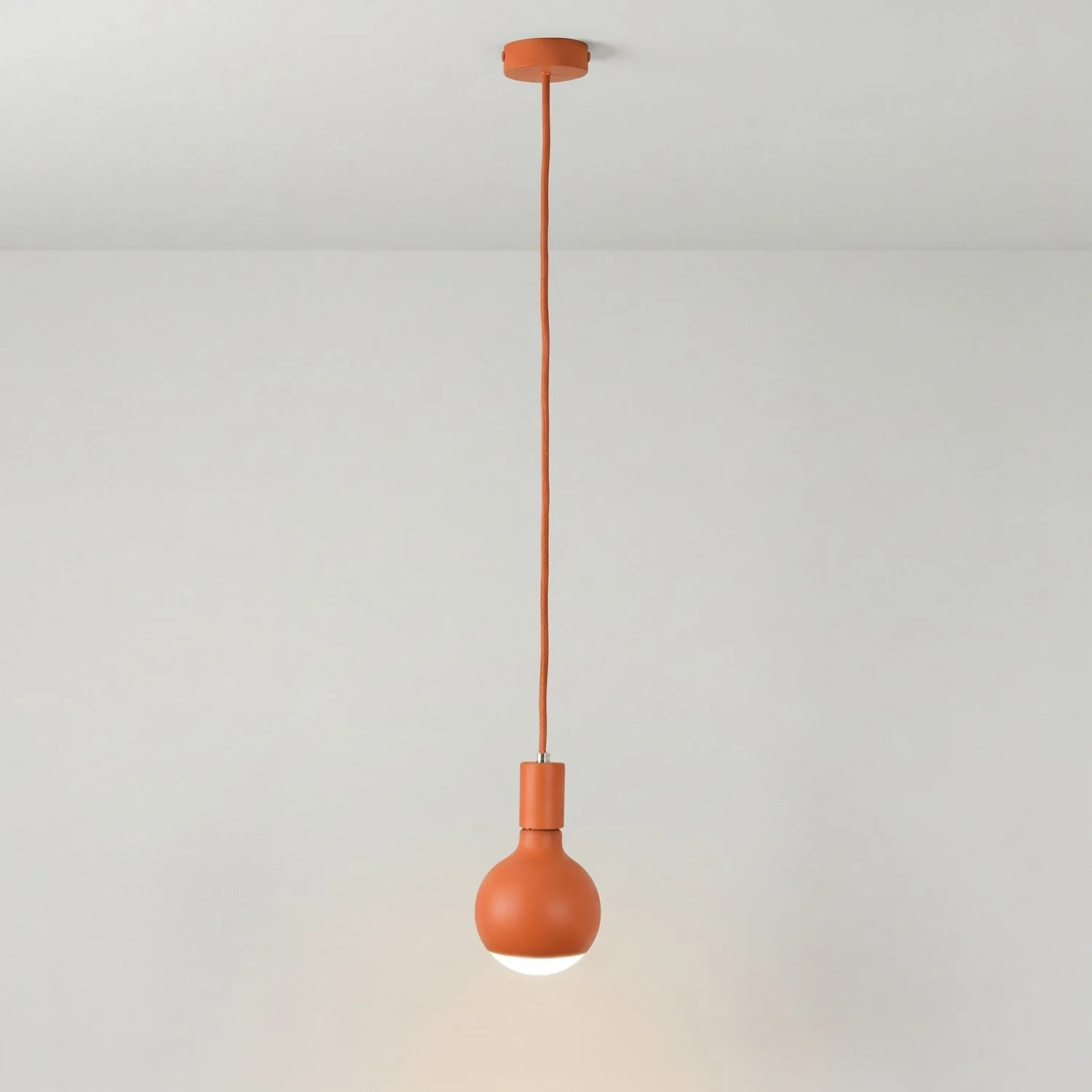 Lampada a sospensione Filotto Metallico con lampadina Lucia - Arancione