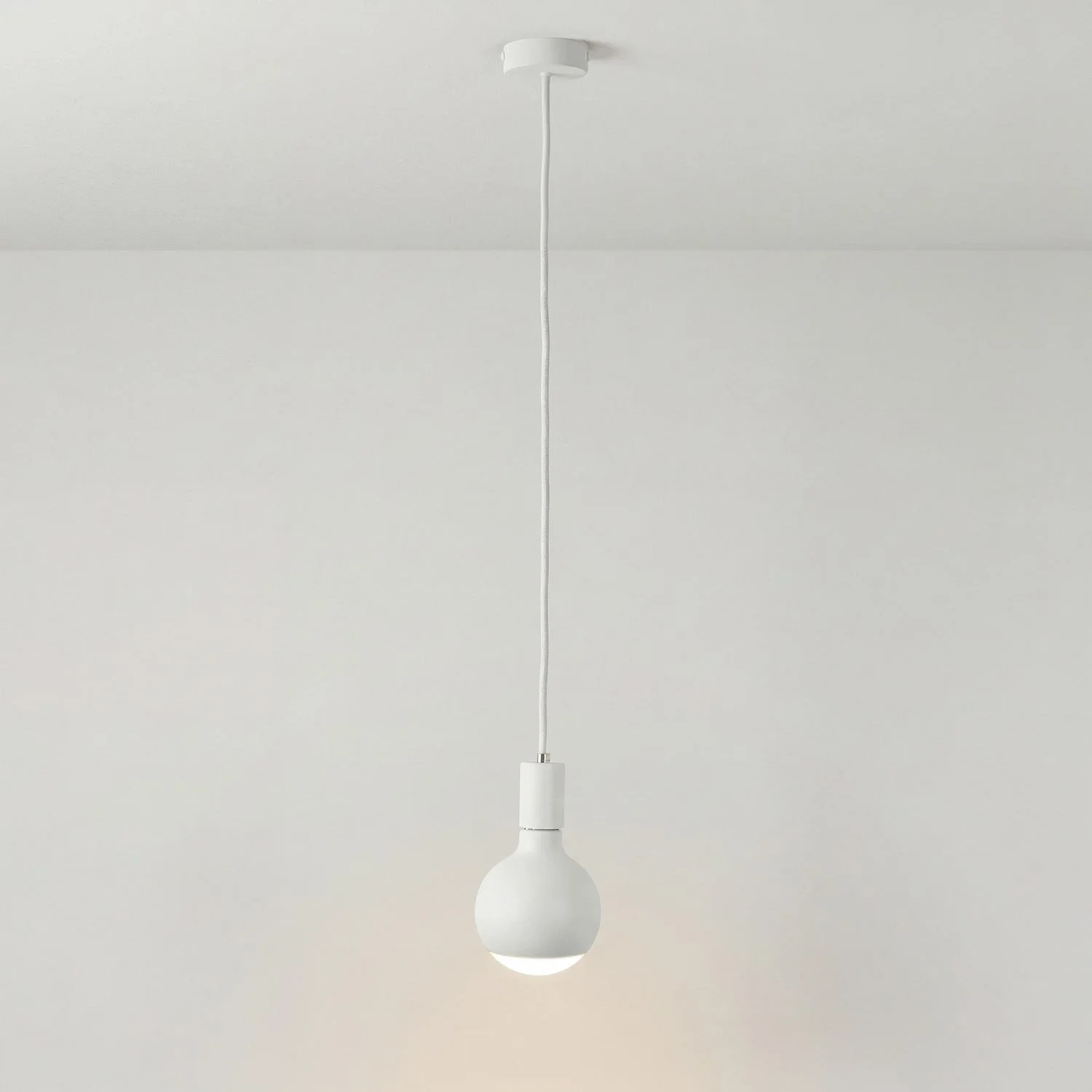 Lampada a sospensione Filotto Metallico con lampadina Lucia - Bianco