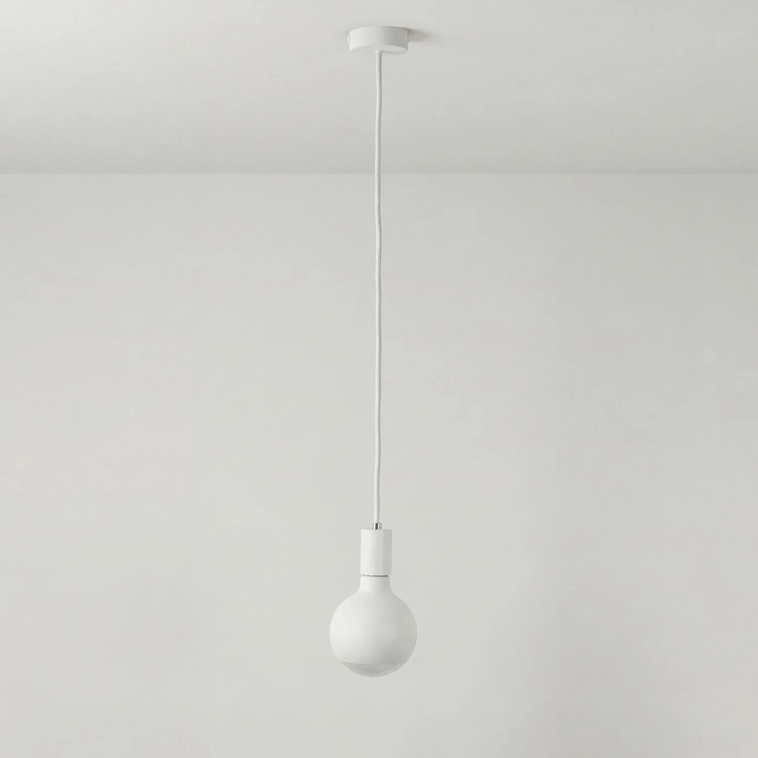 Lampada a sospensione Filotto Metallico con lampadina Lucia - Bianco - Image 3