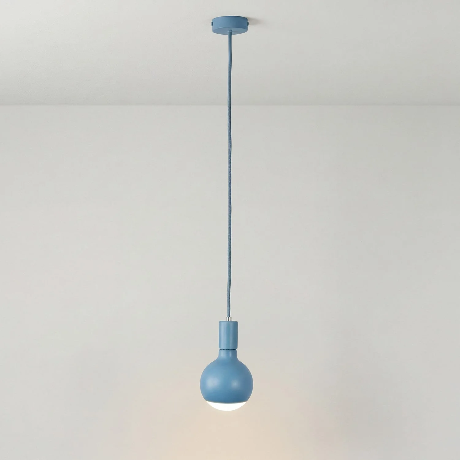 Lampada a sospensione Filotto Metallico con lampadina Lucia - Blu