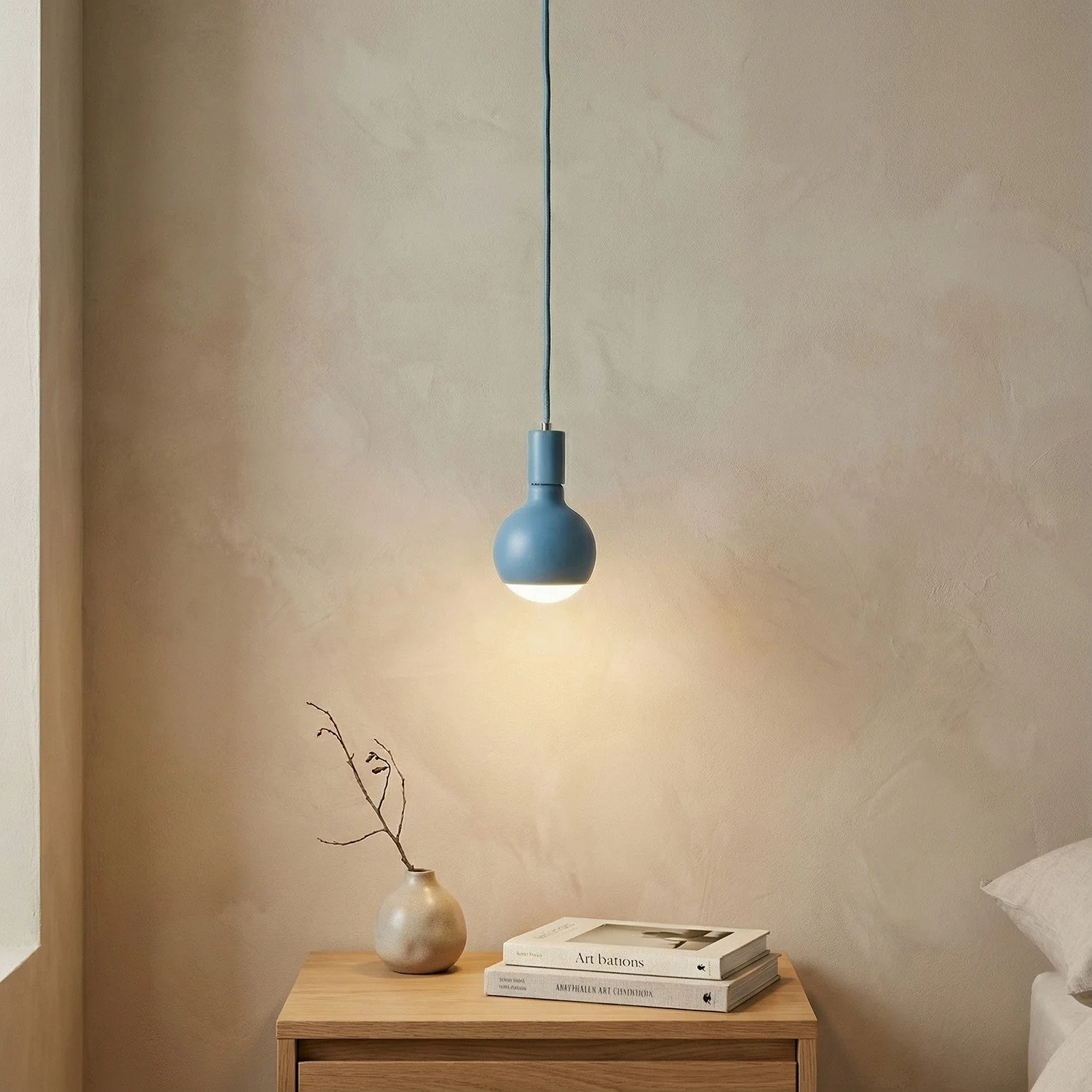 Lampada a sospensione Filotto Metallico con lampadina Lucia - Blu - Image 2