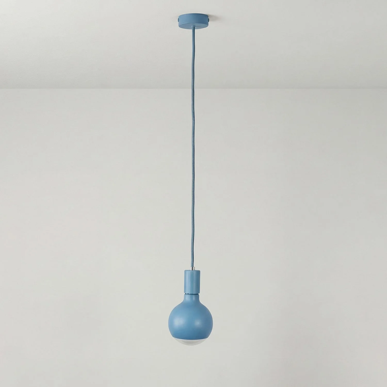 Lampada a sospensione Filotto Metallico con lampadina Lucia - Blu - Image 3