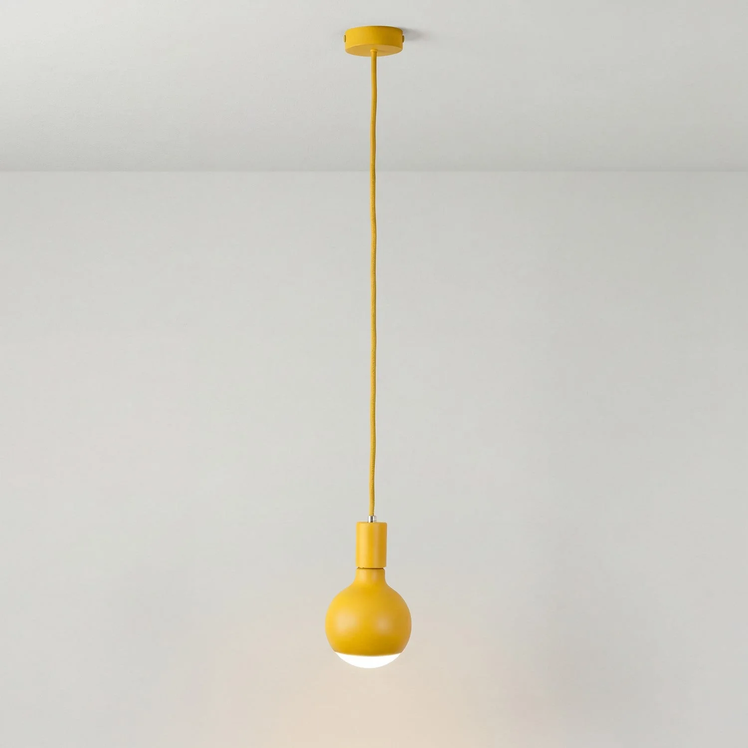 Lampada a sospensione Filotto Metallico con lampadina Lucia - Giallo
