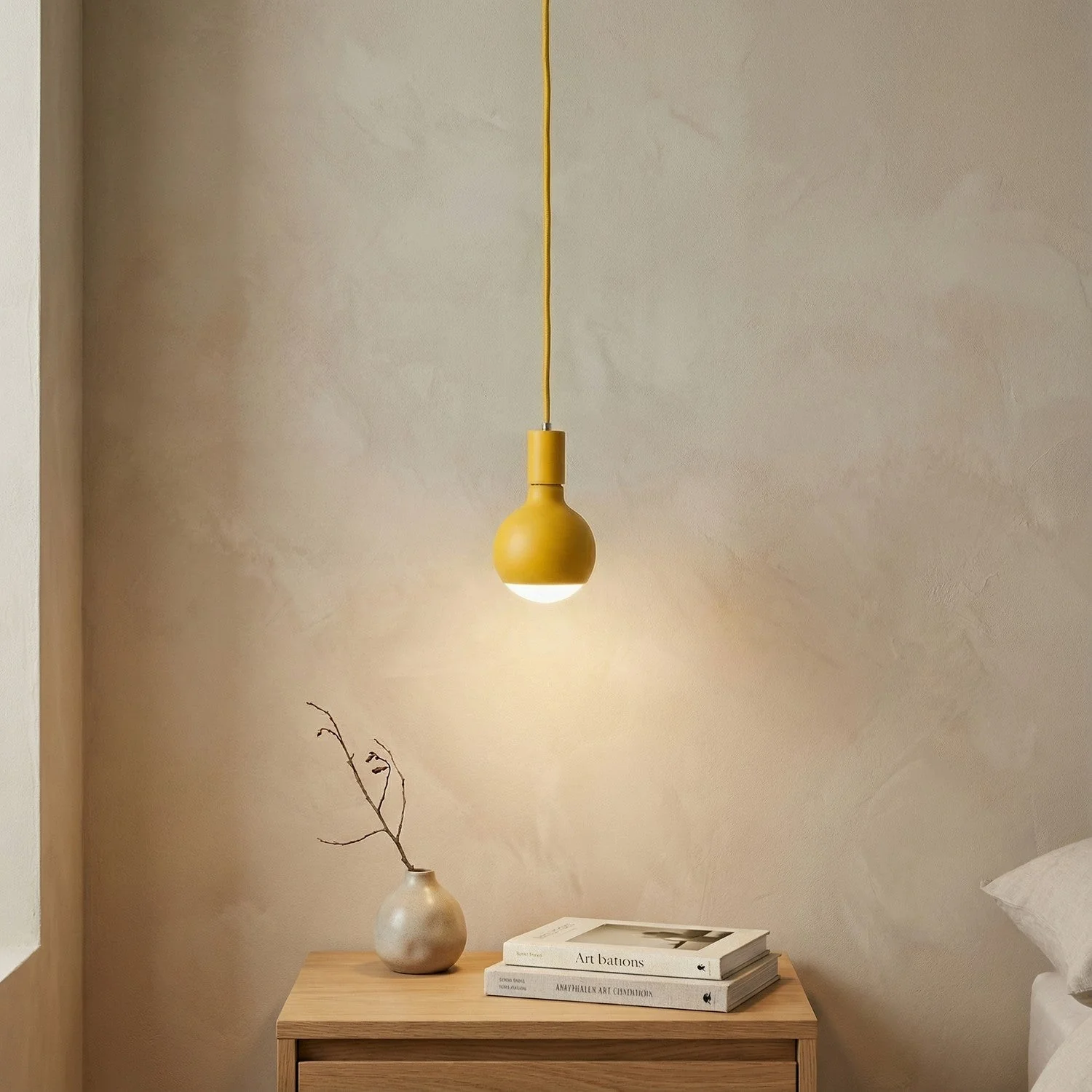 Lampada a sospensione Filotto Metallico con lampadina Lucia - Giallo - Image 2