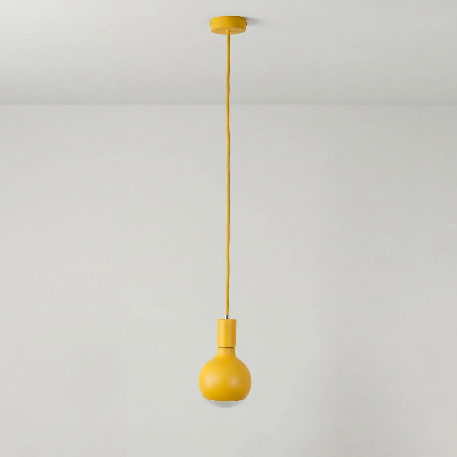 Lampada a sospensione Filotto Metallico con lampadina Lucia - Giallo - Image 3