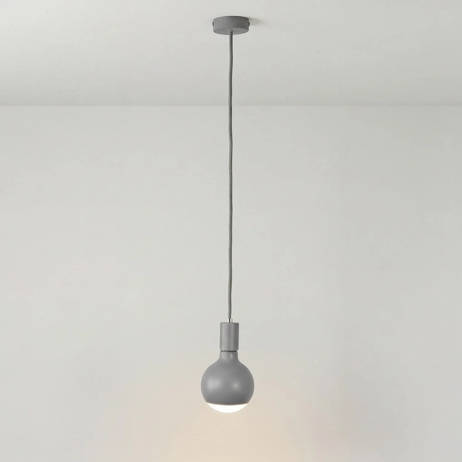 Lampada a sospensione Filotto Metallico con lampadina Lucia - Grigio