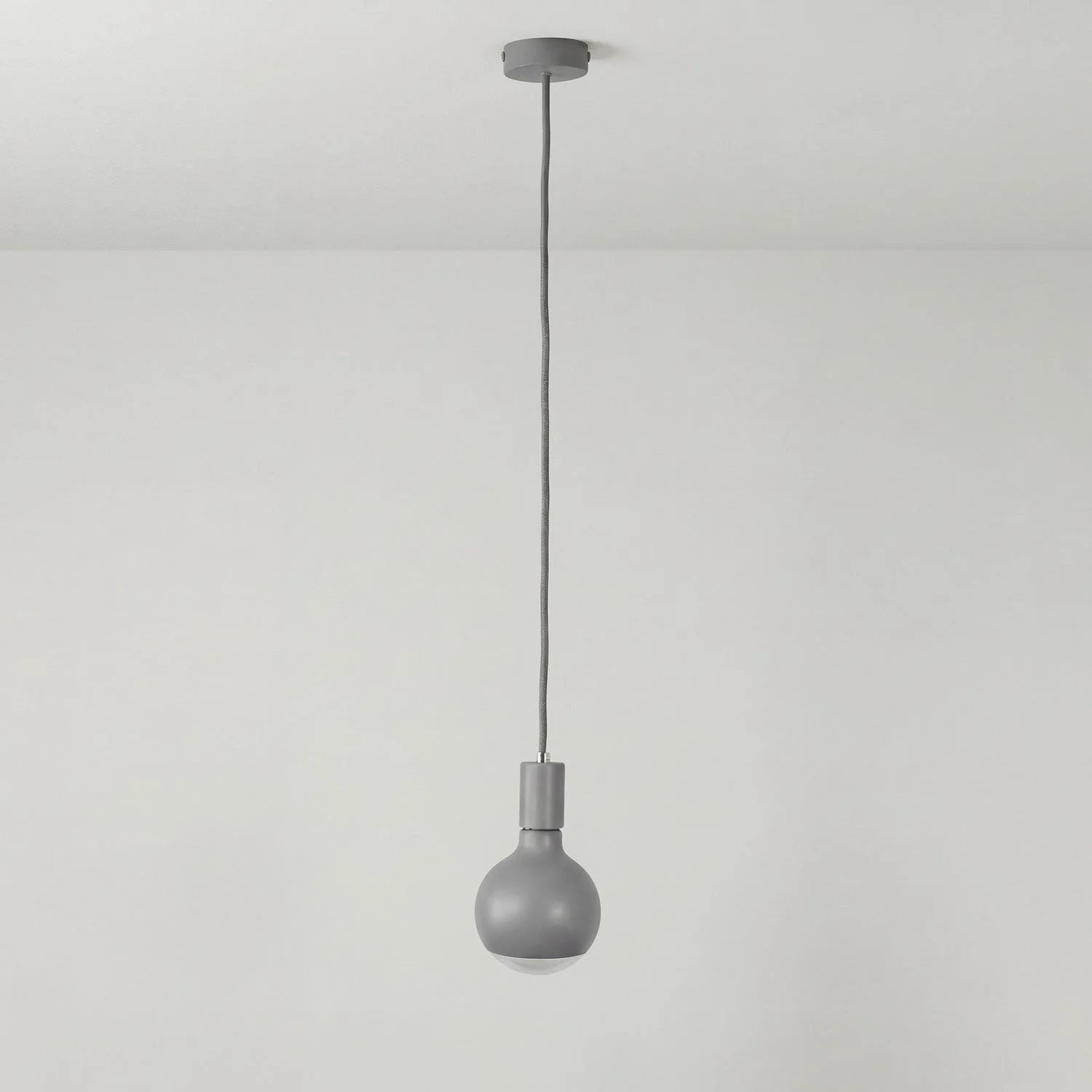 Lampada a sospensione Filotto Metallico con lampadina Lucia - Grigio - Image 3