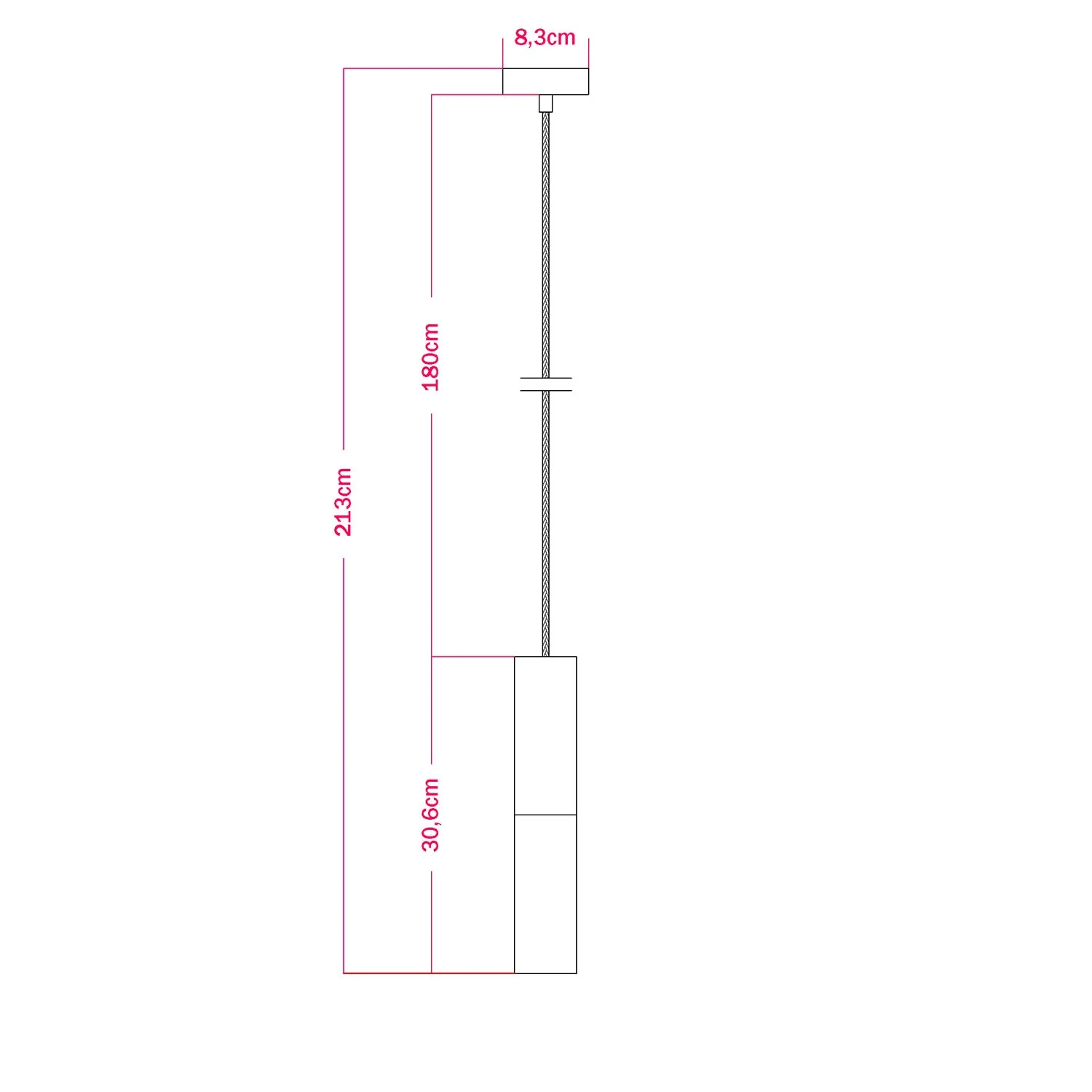 Lampada a sospensione Made in Italy completa di cavo tessile e doppio paralume Tub-E14 in legno e metallo - Nero - Image 4