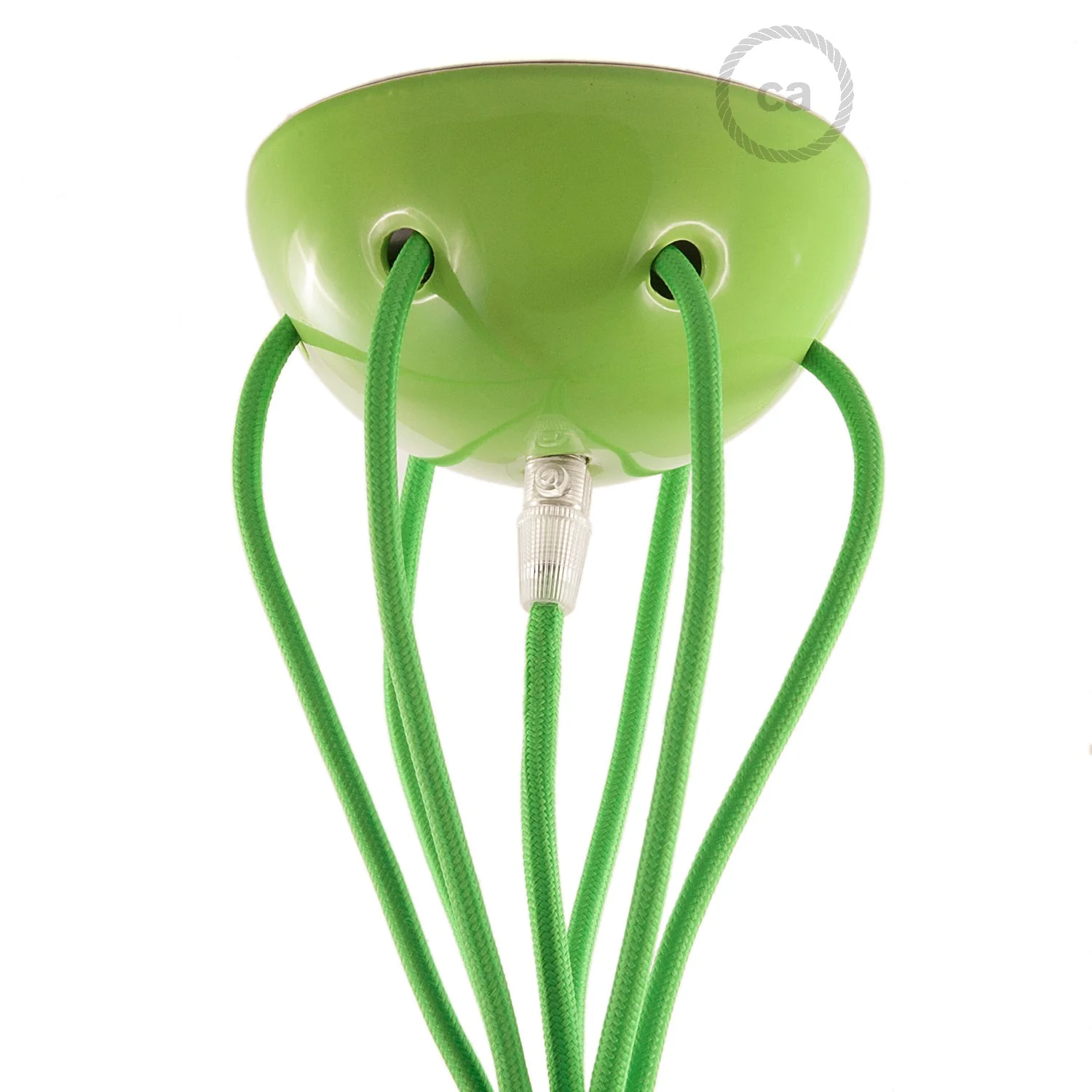 Lampada a sospensione multipla a 6 cadute con finiture in ceramica colorata - Verde - Image 5
