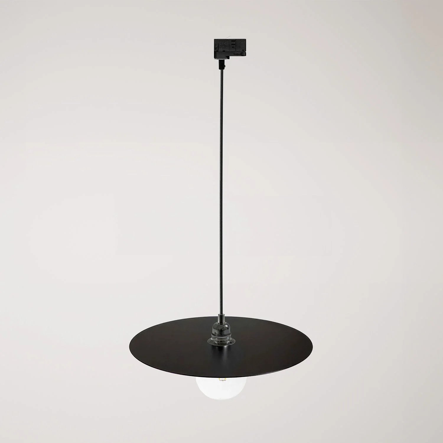 Lampada a sospensione per binari con paralume XL Ellepi - Nero