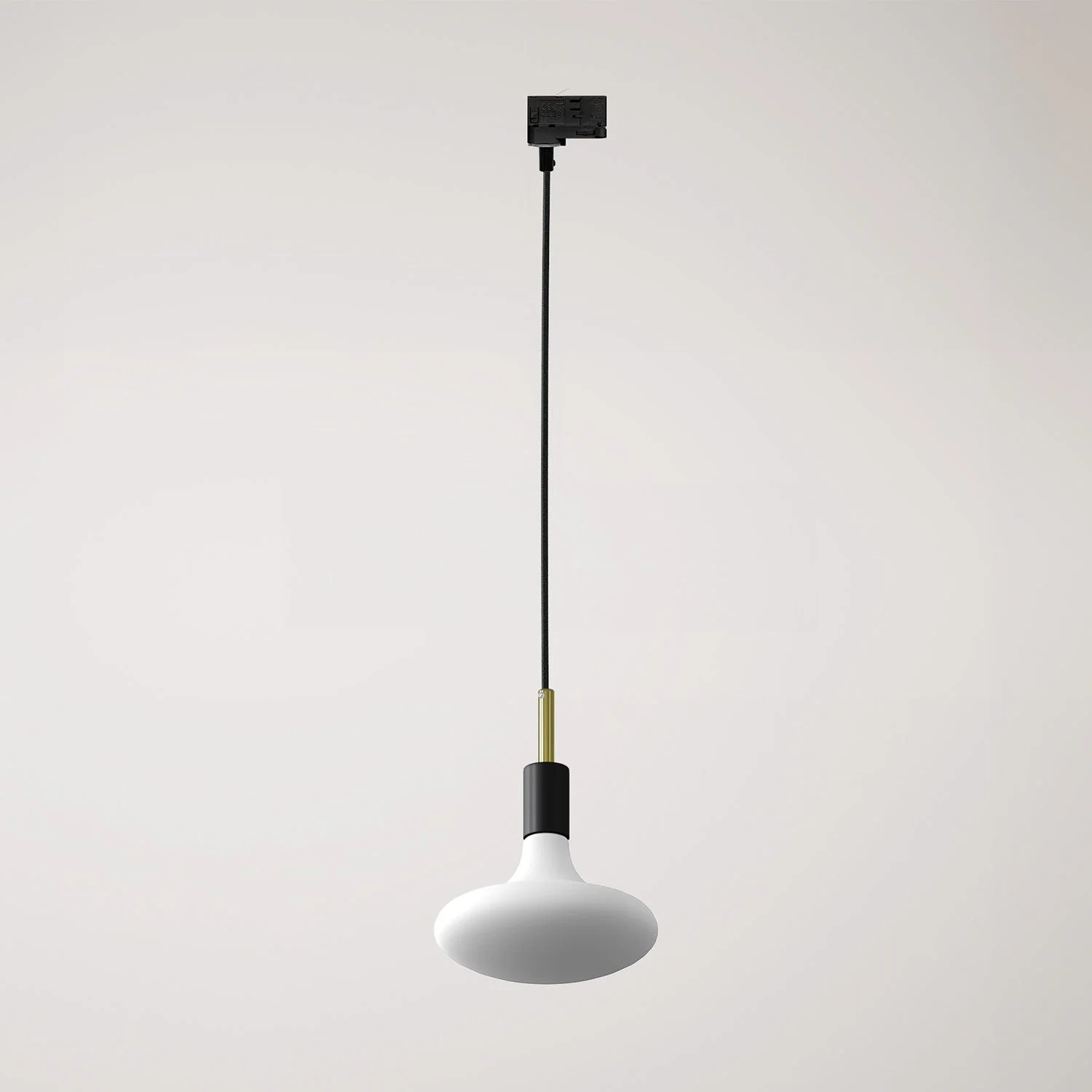 Lampada a sospensione per binario con serracavo da 7cm - Nero