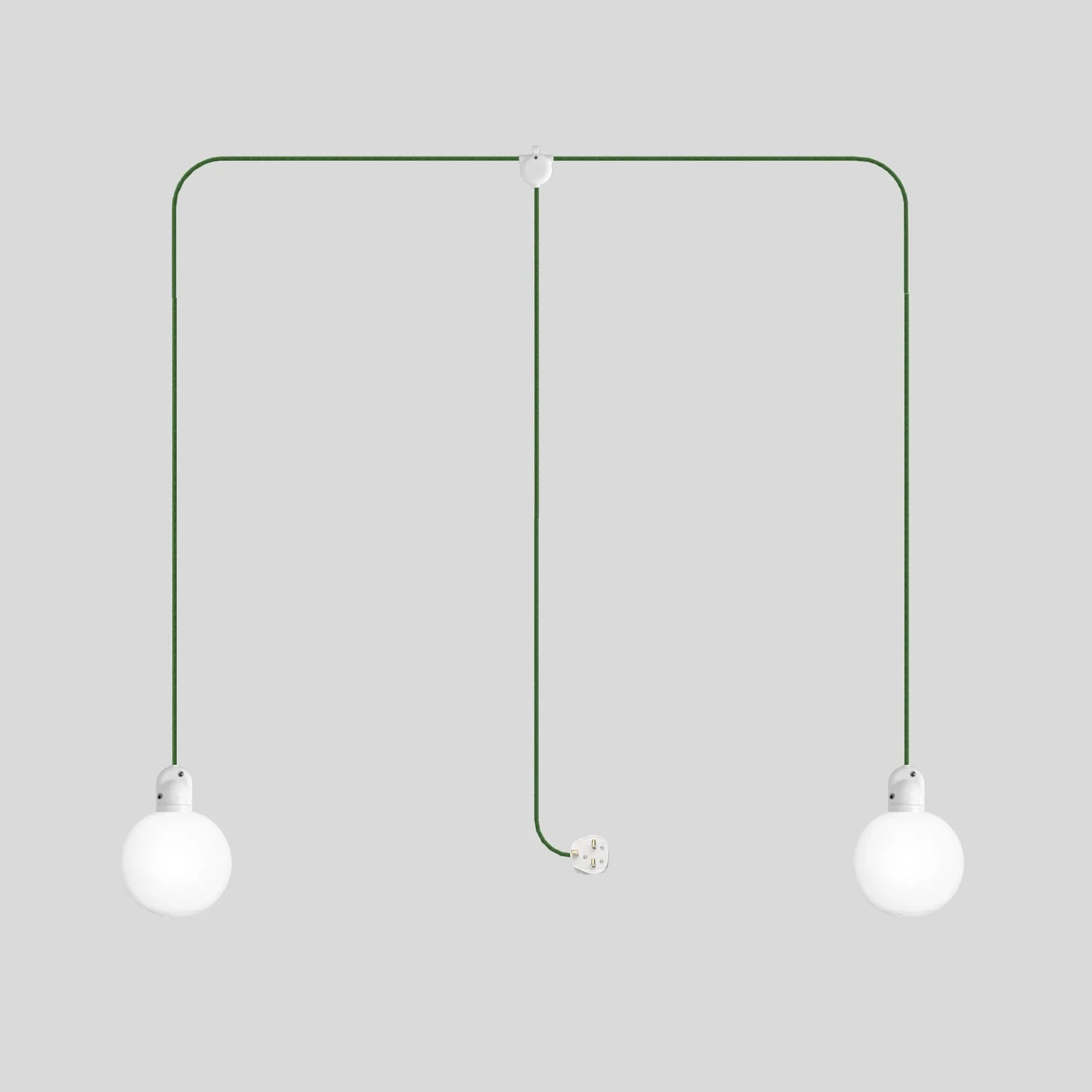 Lampada da esterno Modulair IP65 a 2 cadute con spina UK, paralumi infrangibili Unbreak-a-Ball e cavo SX08