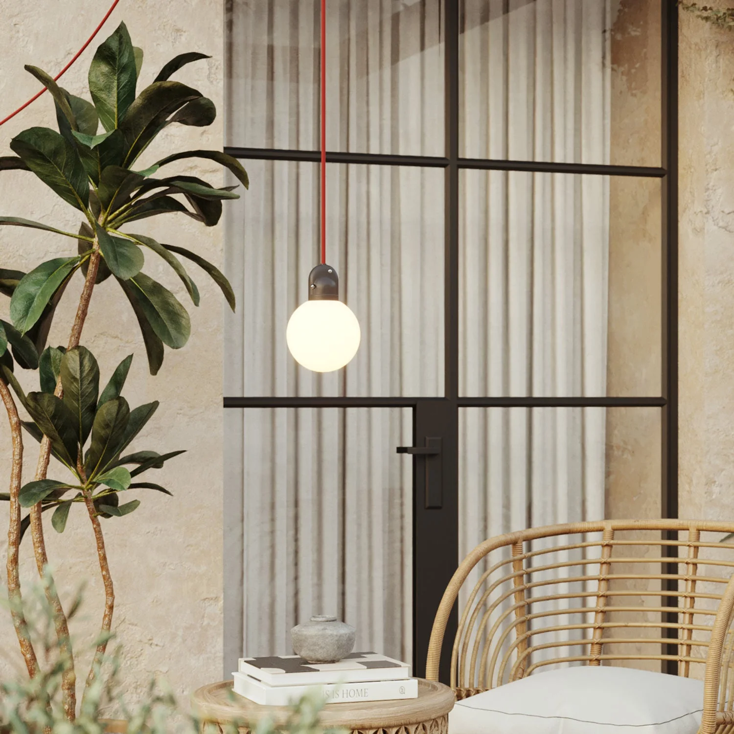 Lampada da esterno Modulair IP65 con spina UK, paralume infrangibile Unbreak-a-Ball e cavo SM09 - Image 2