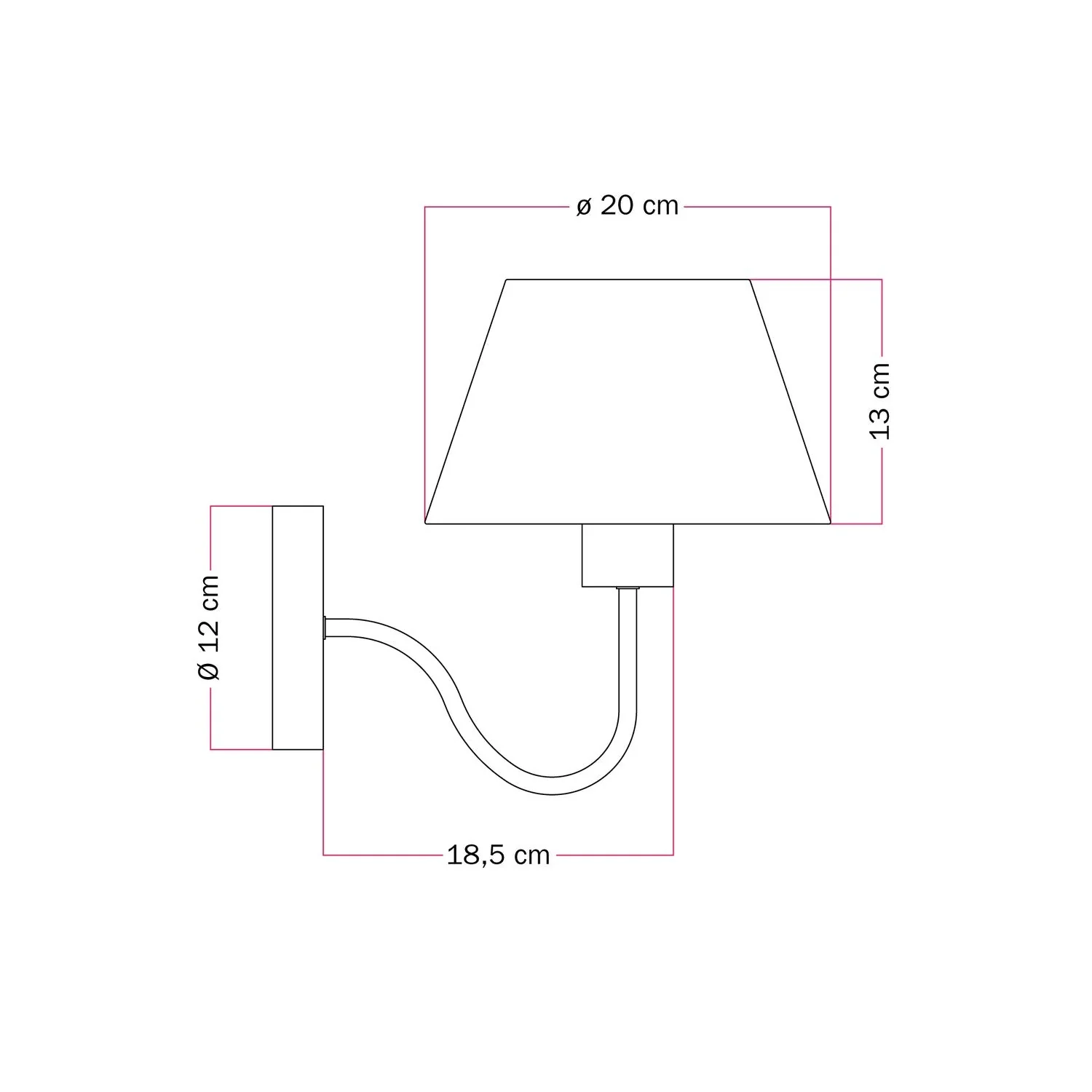 Lampada da parete Fermaluce con estensione a S e paralume impero - Juta Naturale - Image 6
