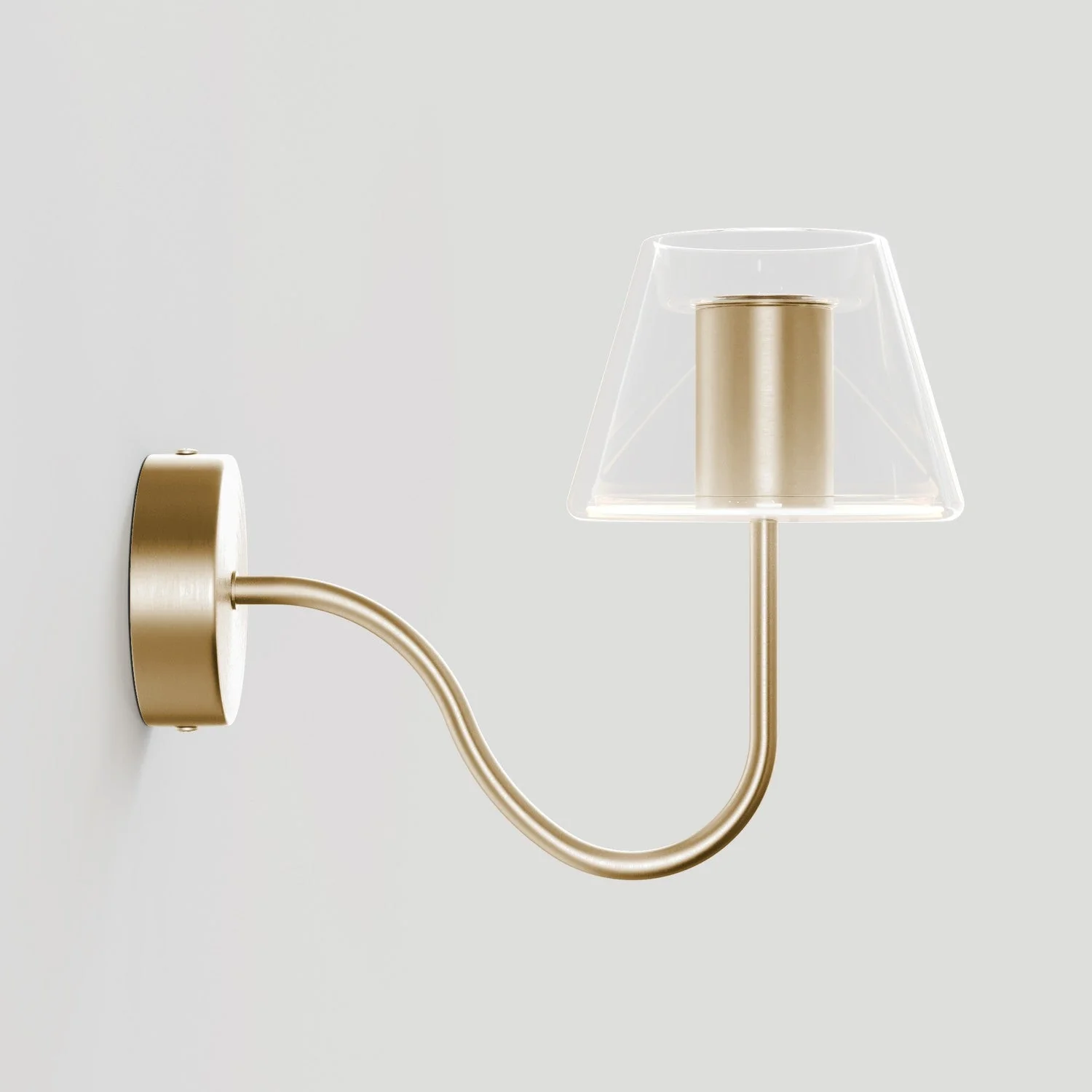 Lampada da parete Fermaluce G07 con estensione a S - Bronzo Satinato