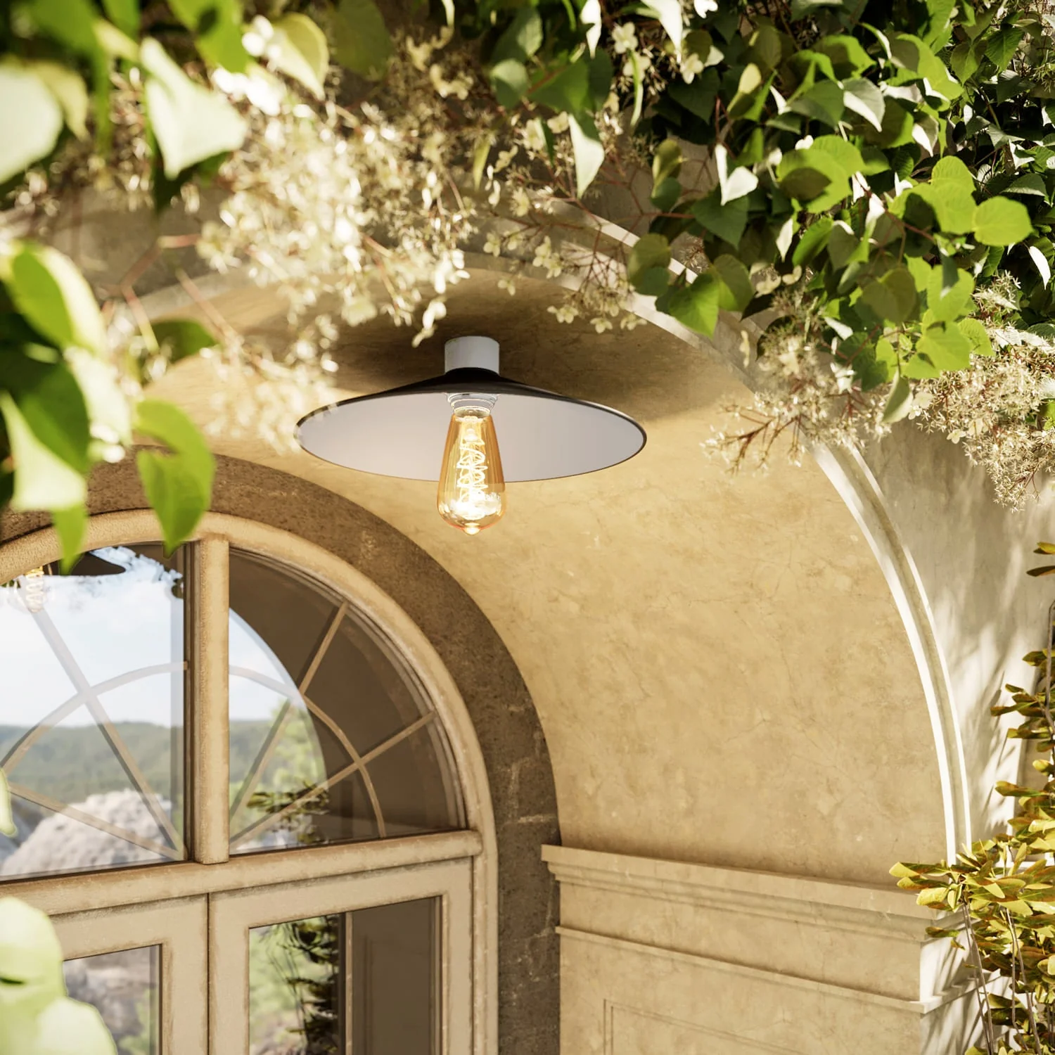 Lampada da soffitto Bianca con paralume in metallo Swing - Waterproof IP44 - IO - Image 5