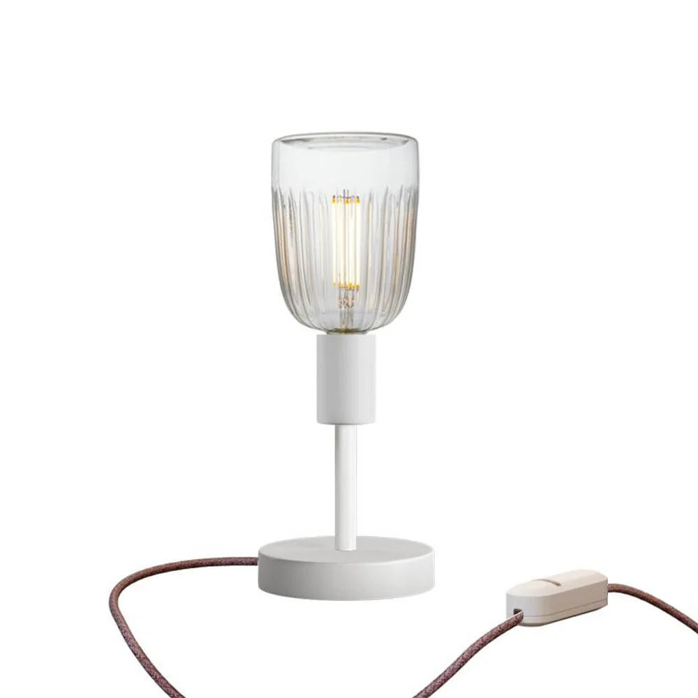 Lampada da tavolo Alzaluce Tiche in metallo e spina UK - Bianco opaco - Image 5