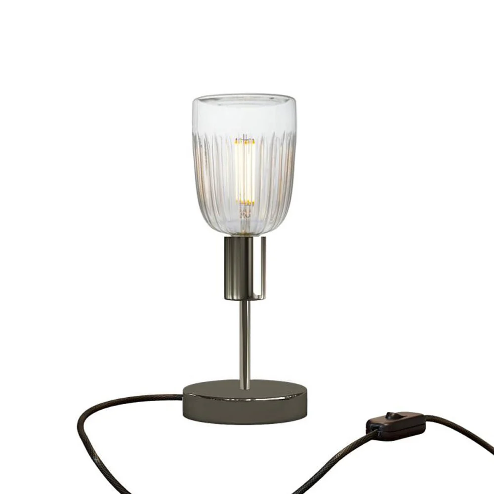Lampada da tavolo Alzaluce Tiche in metallo e spina UK - Nero perla