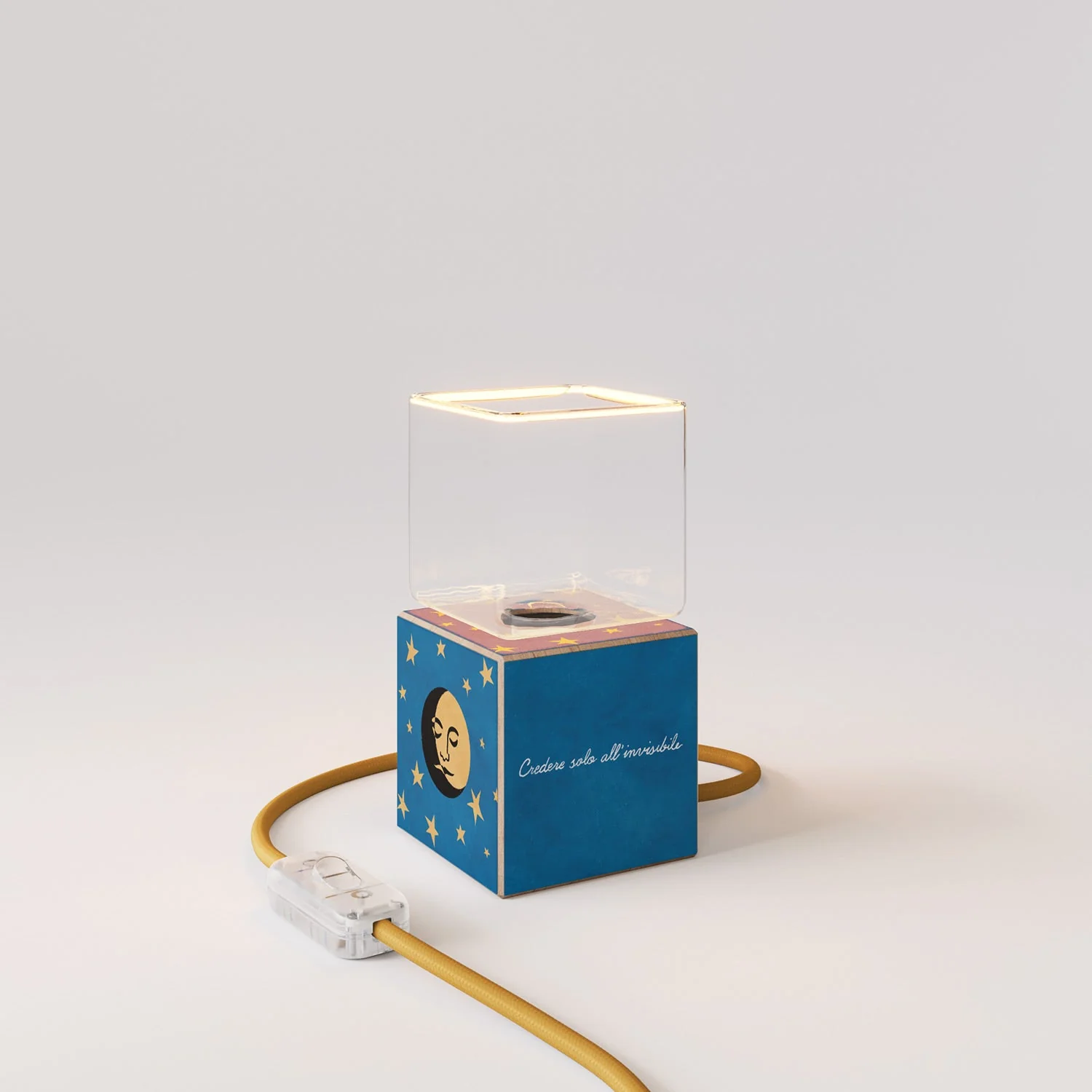 Lampada da tavolo Cubetto "La luna" con lampadina Ghost - Santomanifesto