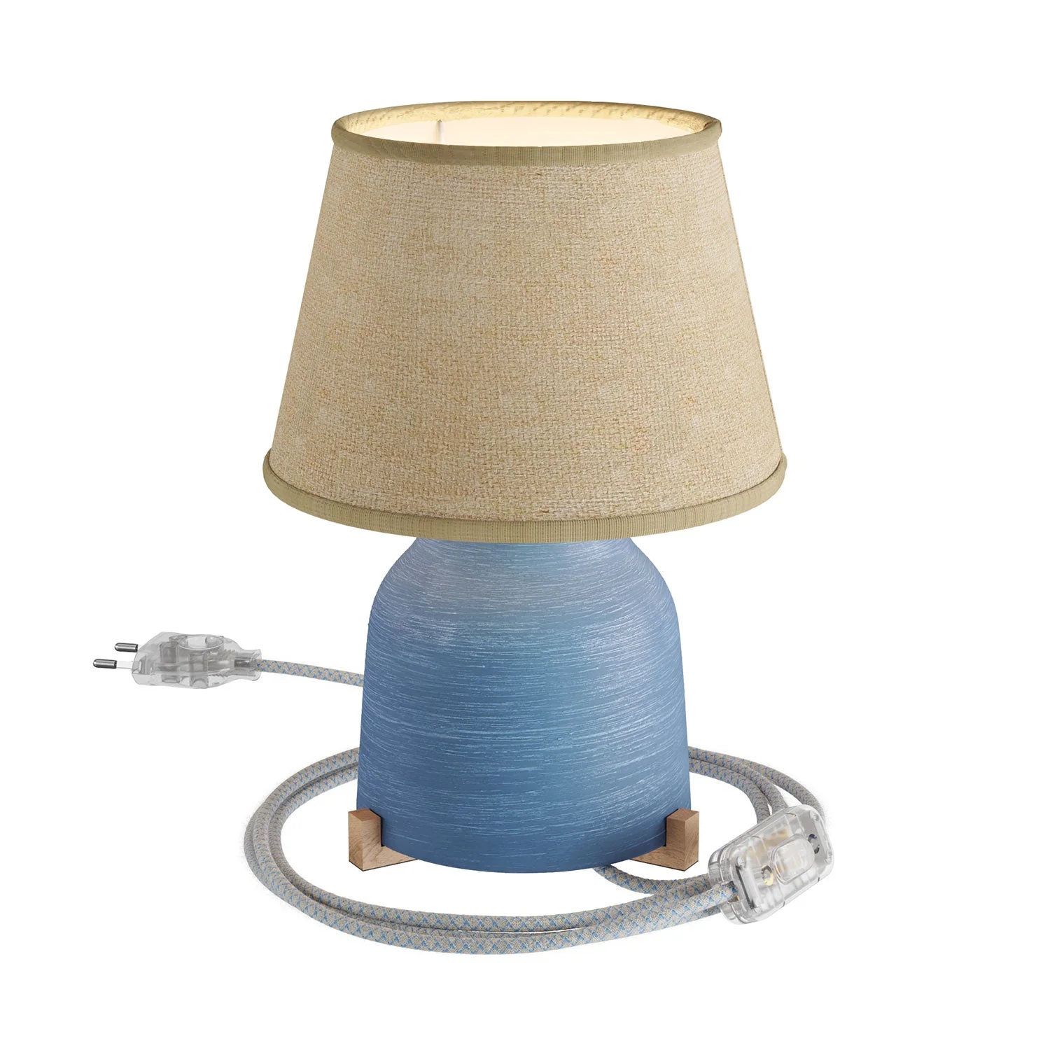 Lampada da tavolo in ceramica Vaso con paralume Impero - Juta naturale