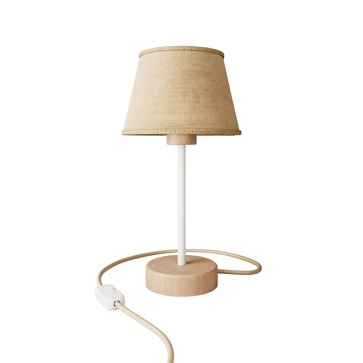 Lampada da tavolo in legno con paralume Impero - Alzaluce Wood - Neutro