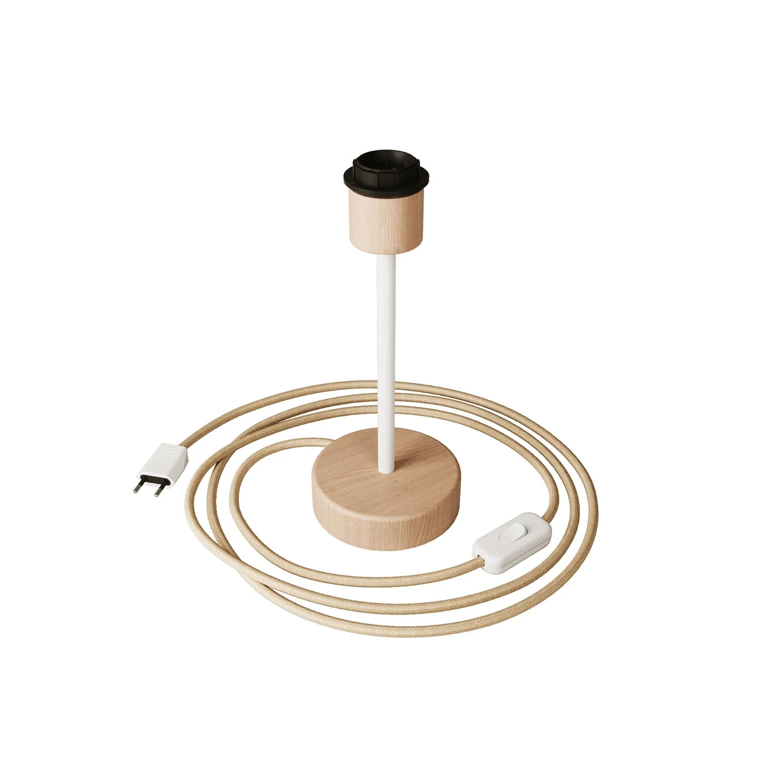 Lampada da tavolo in legno con predisposizione per paralume - Alzaluce Wood - Neutro