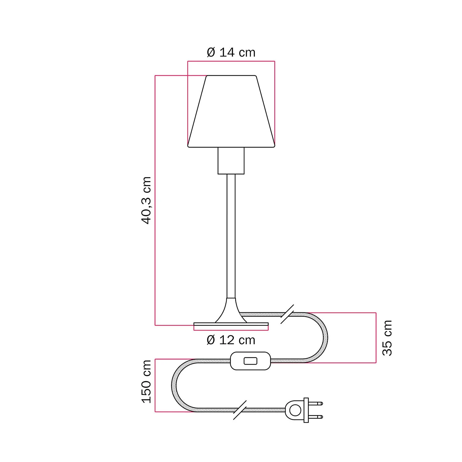 Lampada da tavolo MAG-Y con base metallica tonda e paralume - Bianco opaco - Image 5